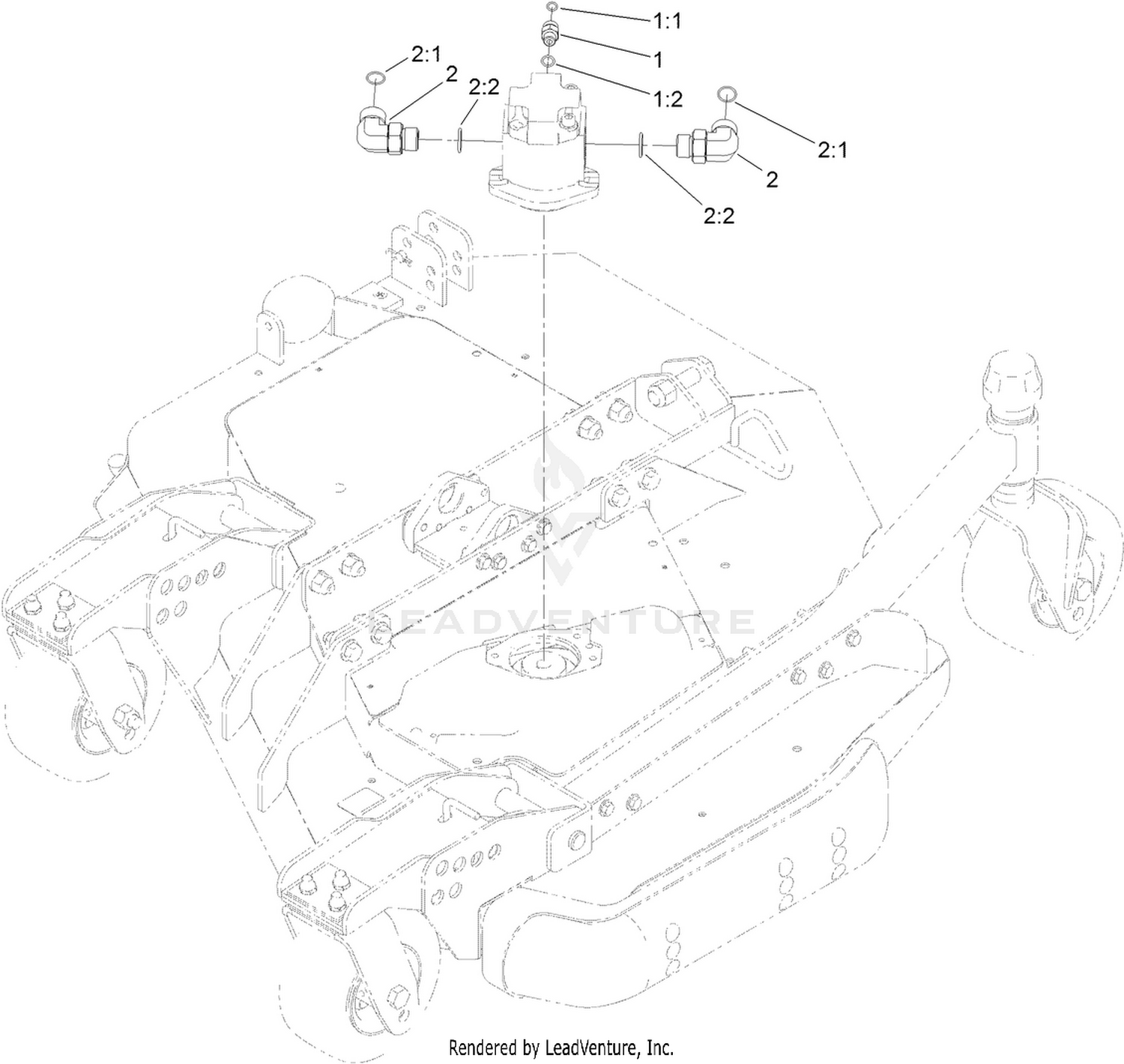 Left Deck Hydraulic Fitting Assembly 2