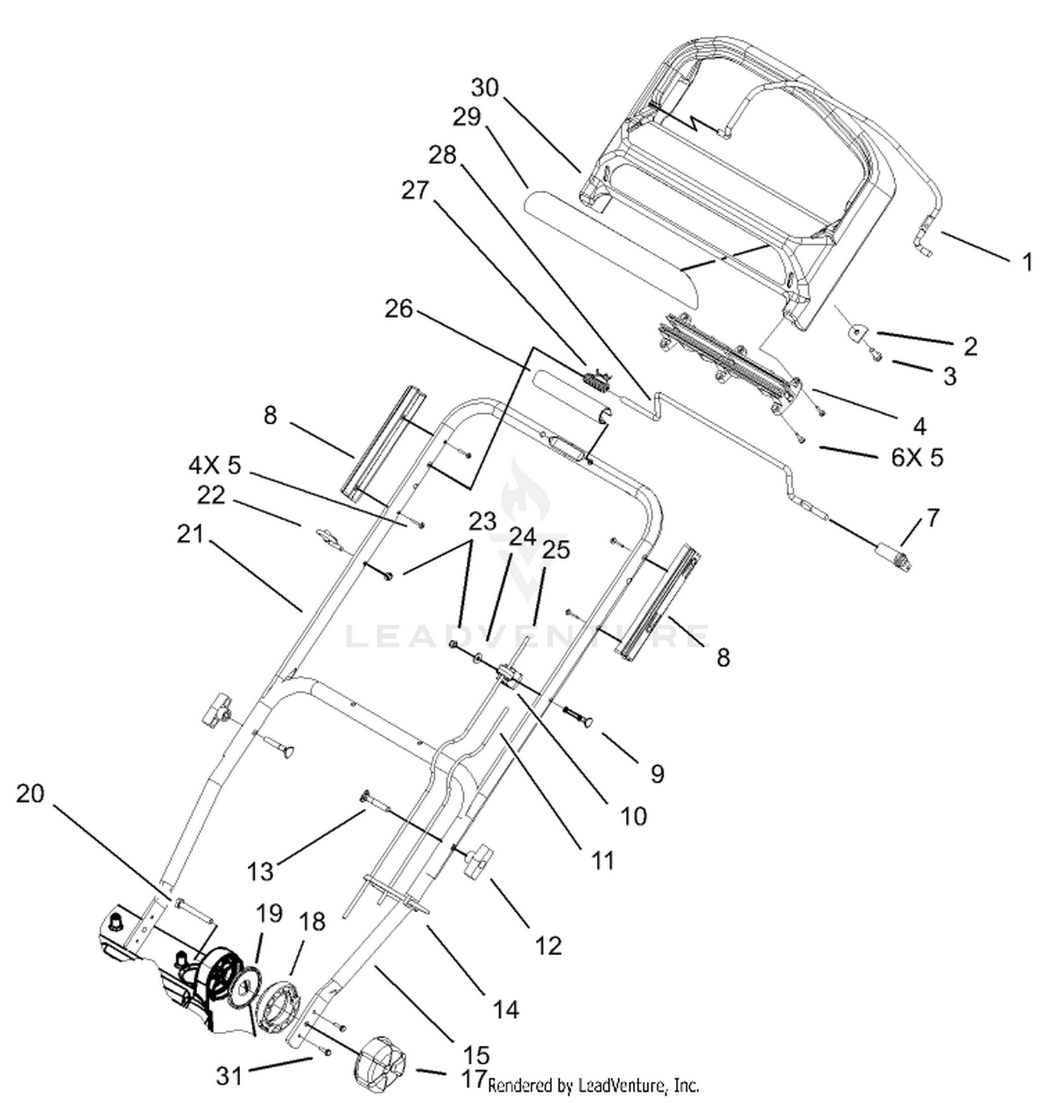 Lower Handle and Adjusting Knob Assembly