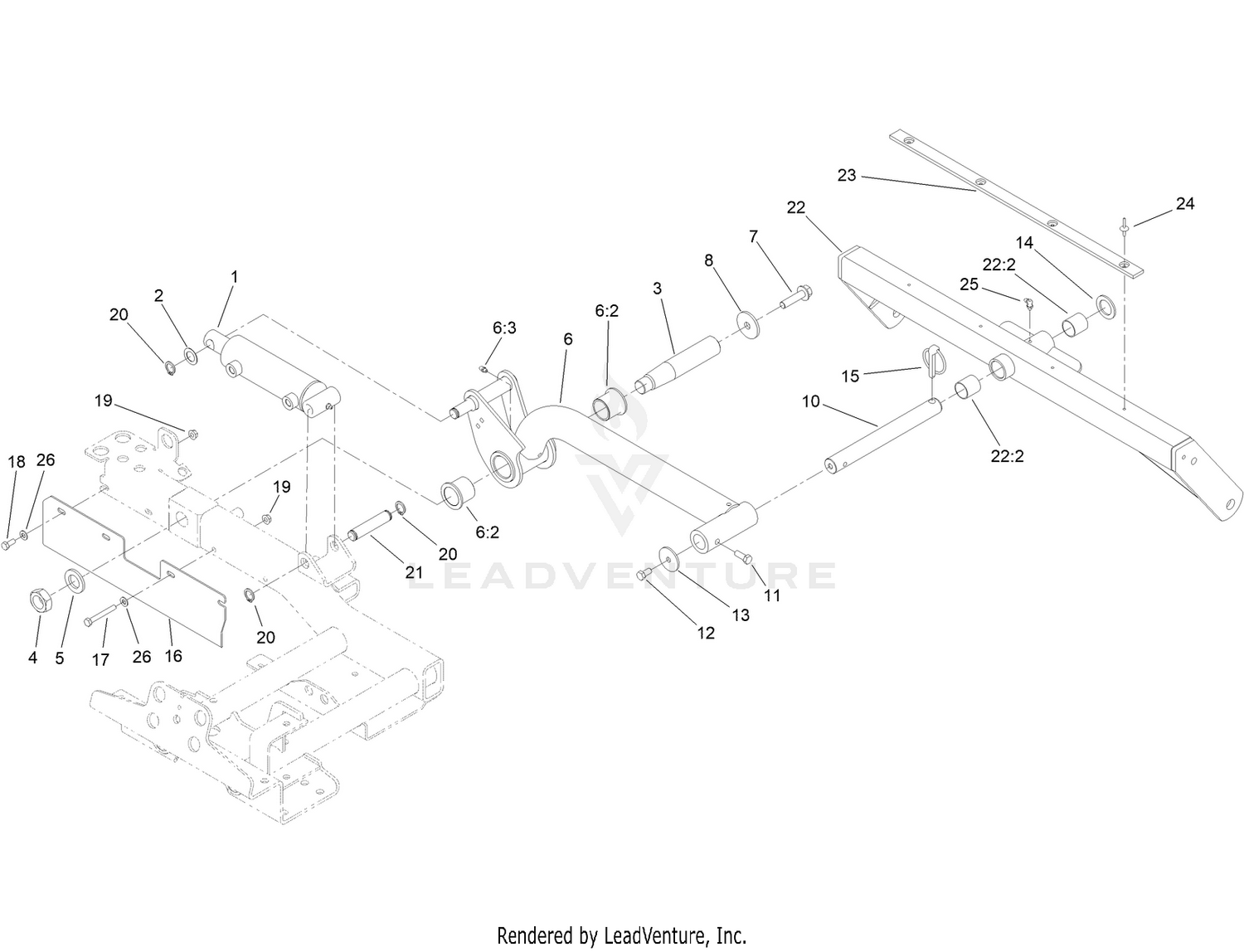 Rear Lift Arm and Carrier Frame Assembly