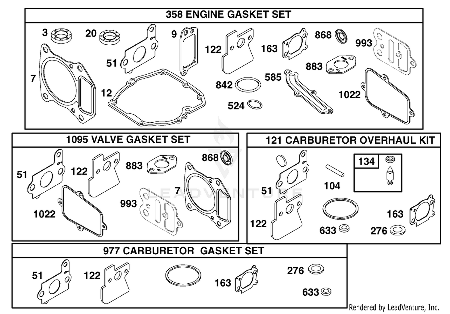 Gasket Assembly Engine GTS 200 (only on: 20791)