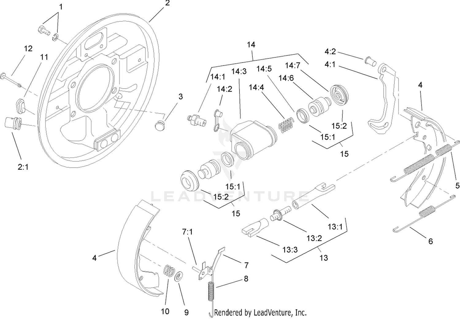 LH Rear Brake Assembly No. 93-7126