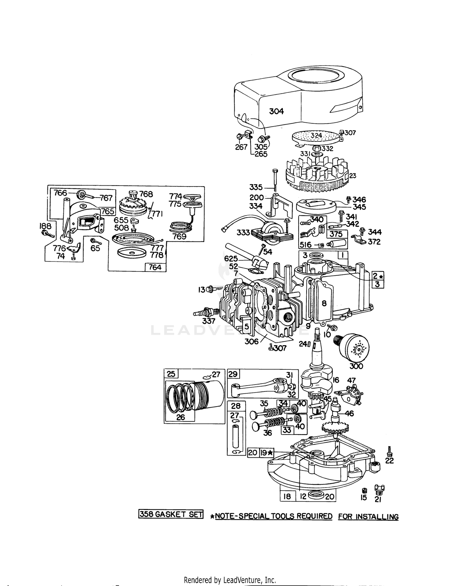 Engine Briggs  Stratton Model 92908-1747-01