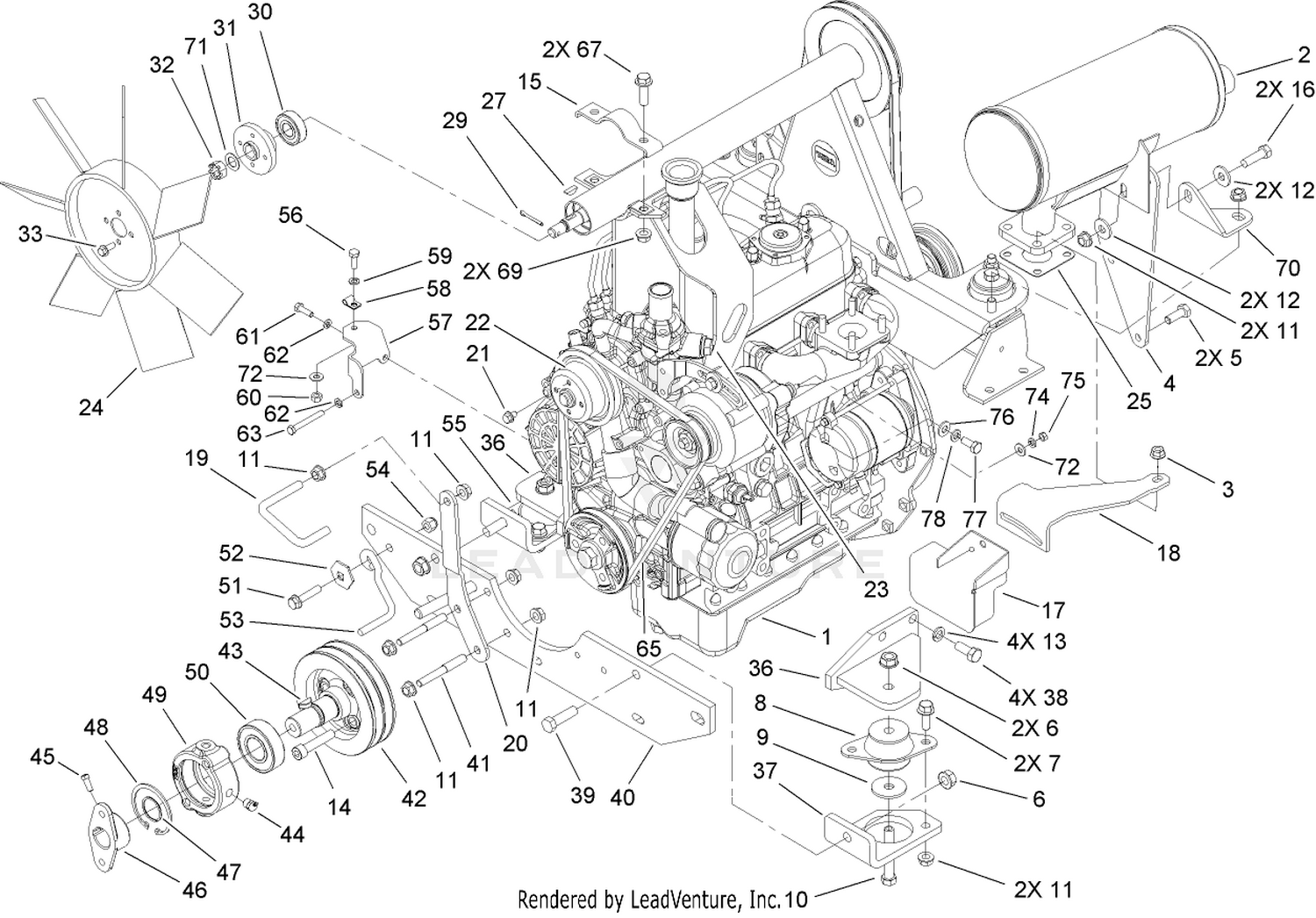 Engine Mounting and Component Assembly