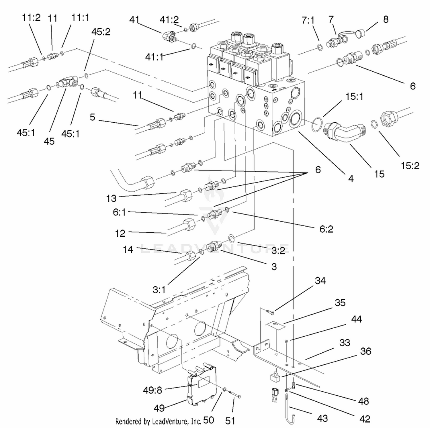 Front Hydraulic Control Block And Hose Assembly