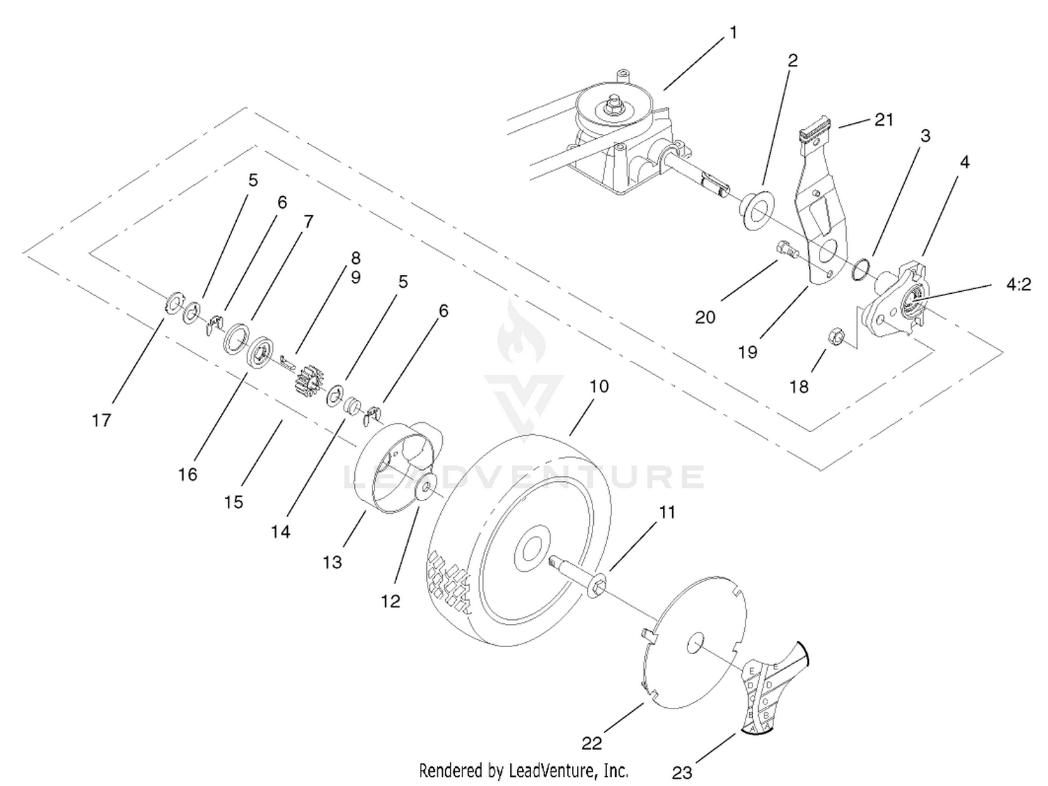 Gearcase and Wheel Assembly