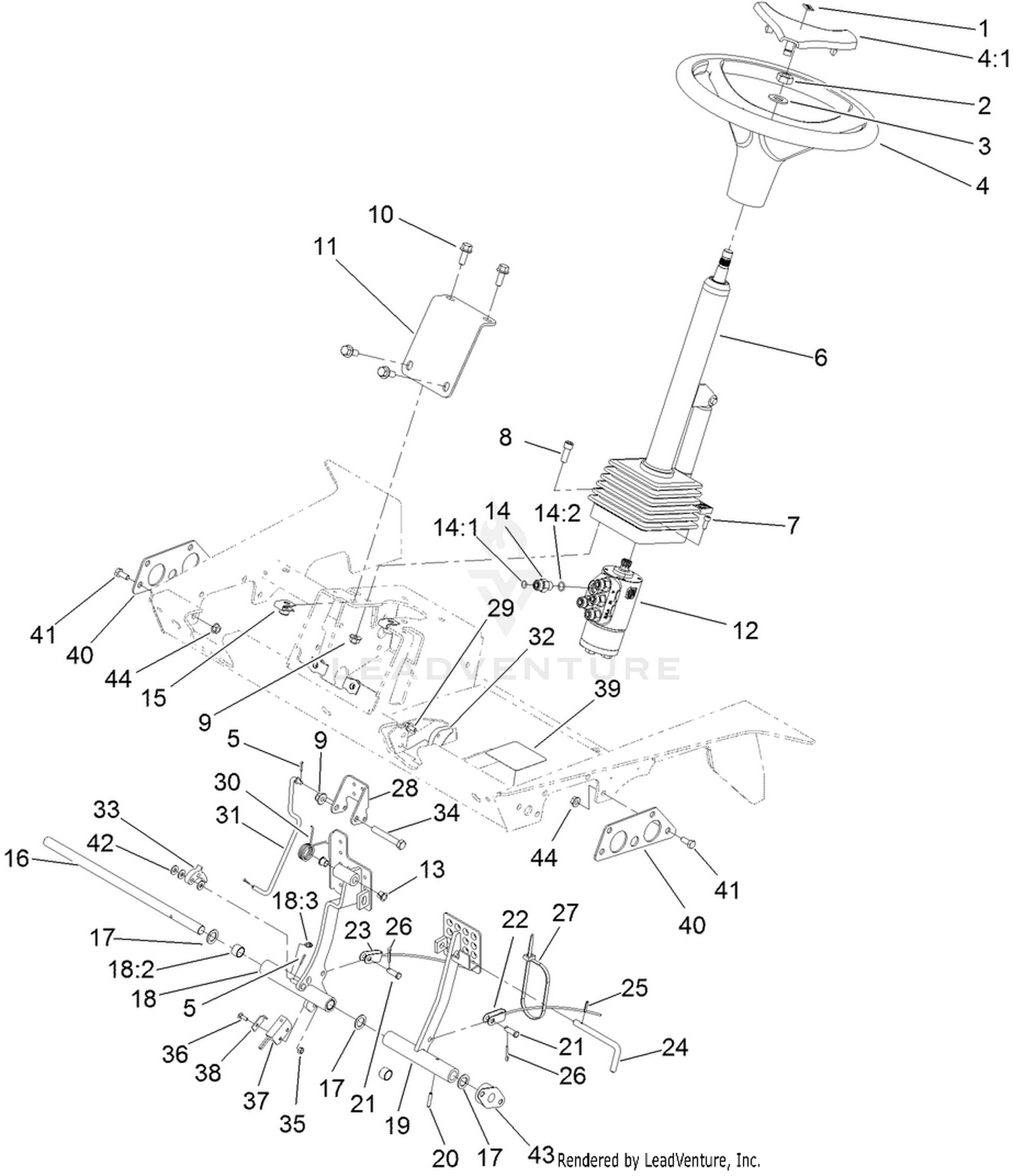 Steering and Brake Control Assembly
