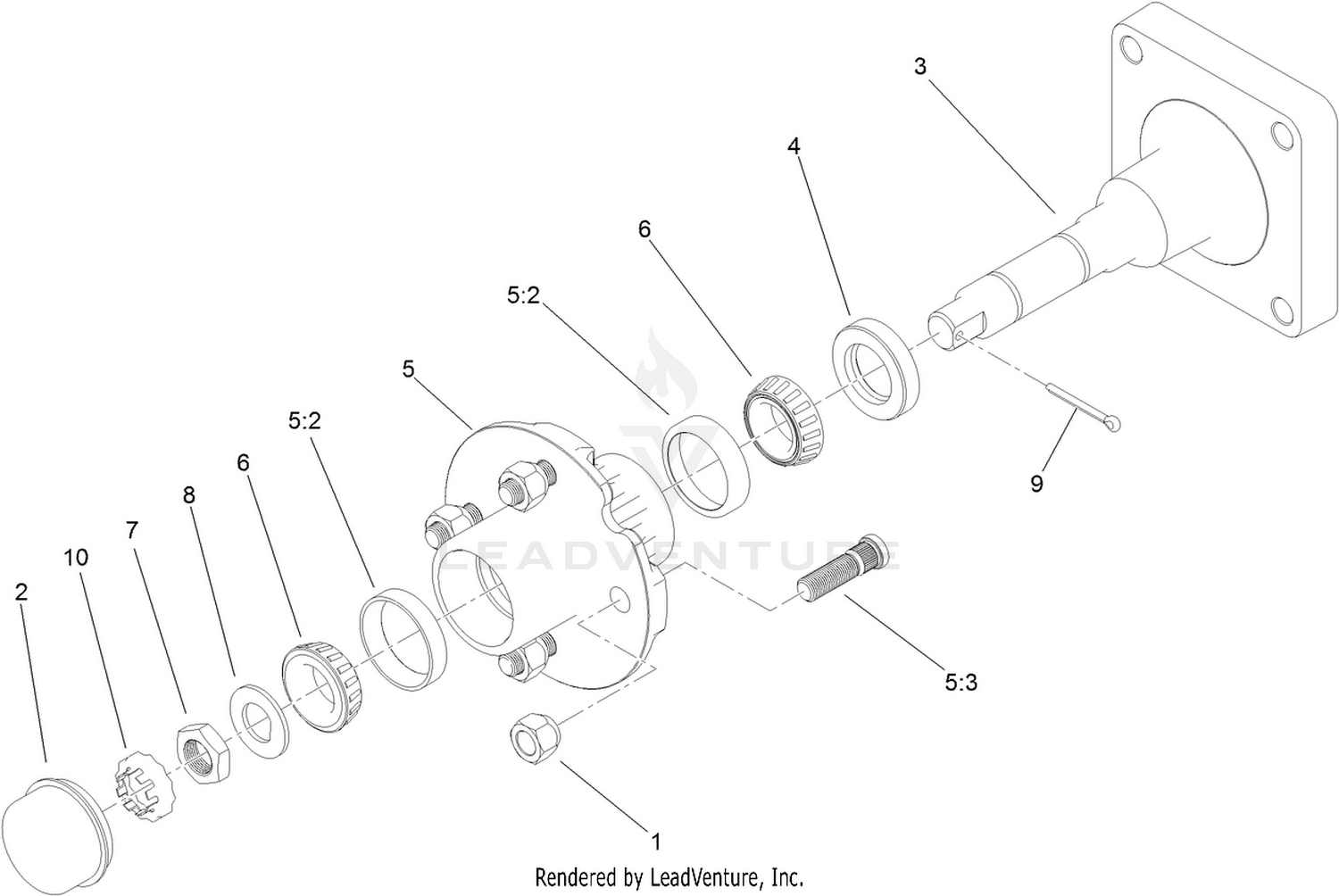 Wheel Spindle Assembly No. 119-4490