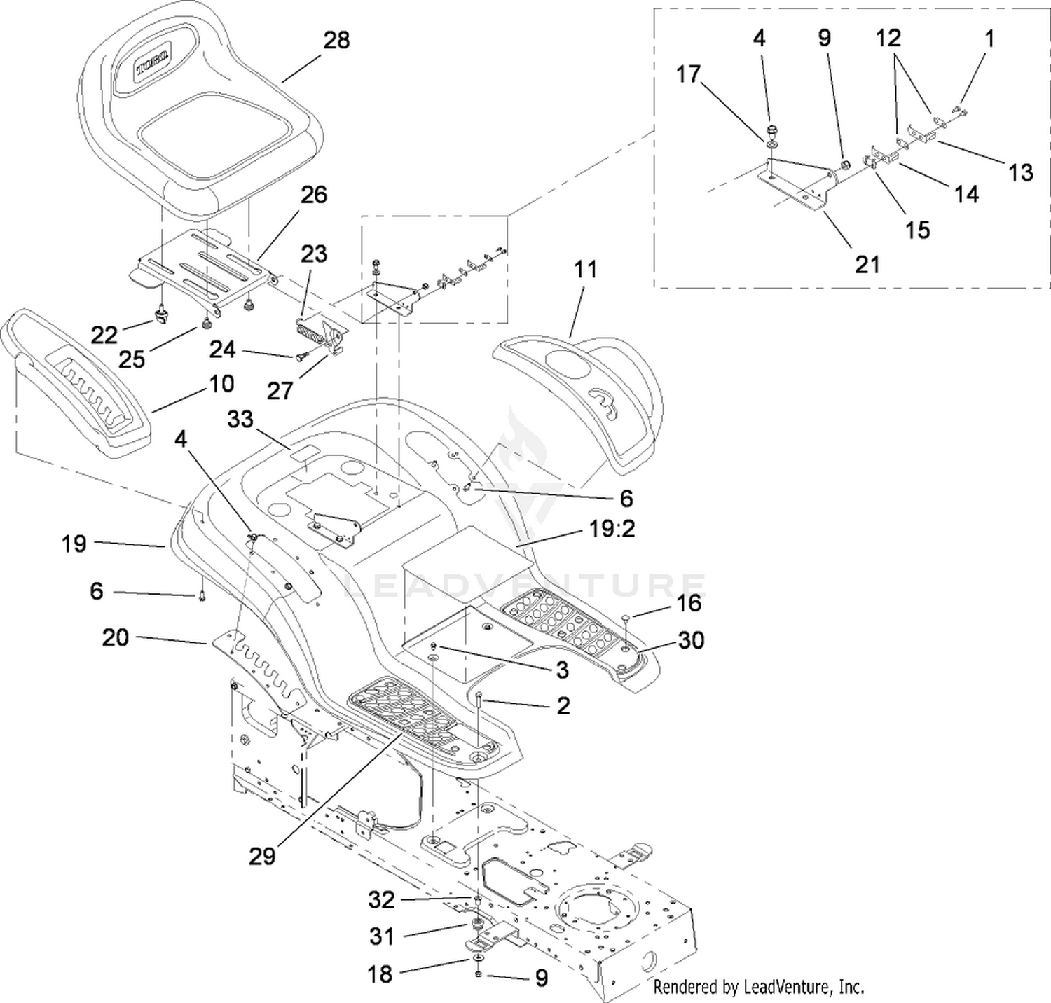 Seat and Fender Assembly