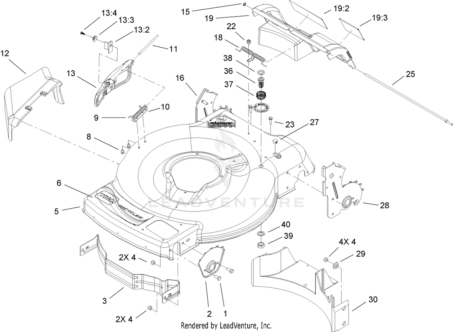 Deck, Side Chute and Rear Door Assembly