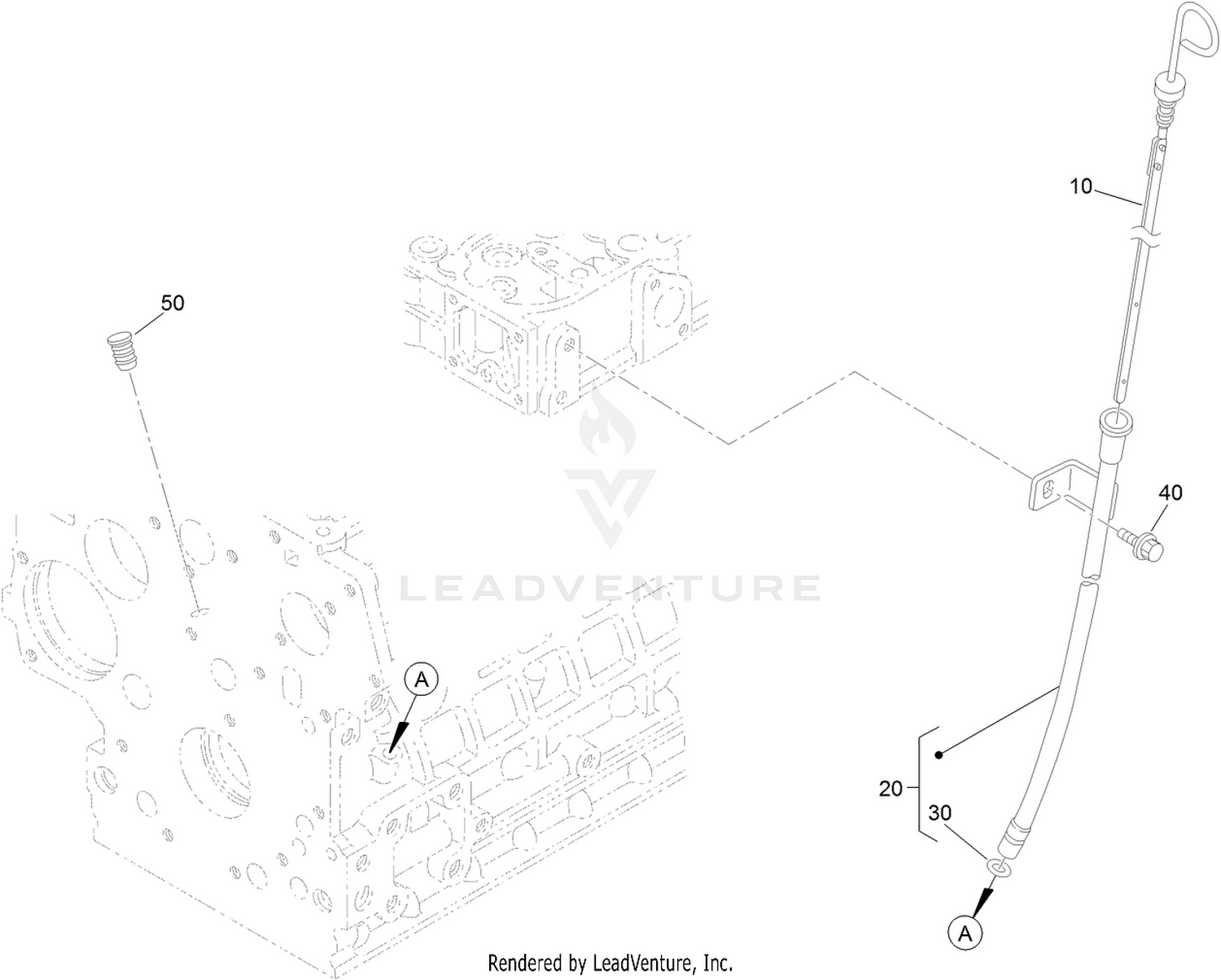 Oil Dipstick and Guide Assembly