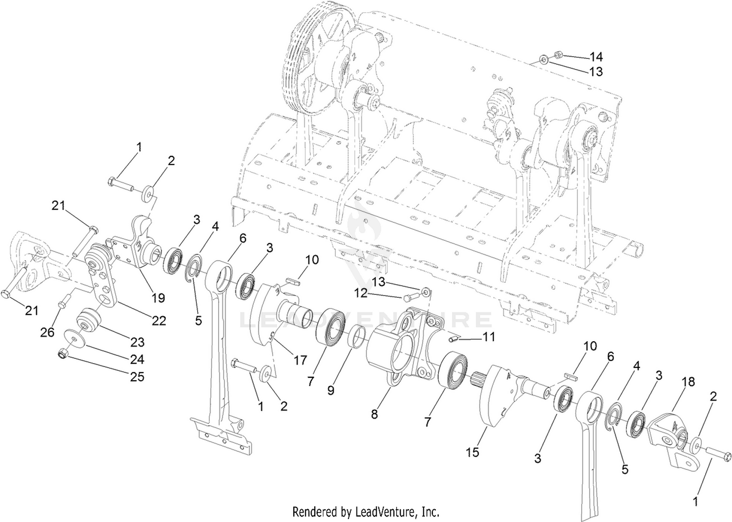 Left Hand No. 3 and No. 4 Crank Arm Assembly