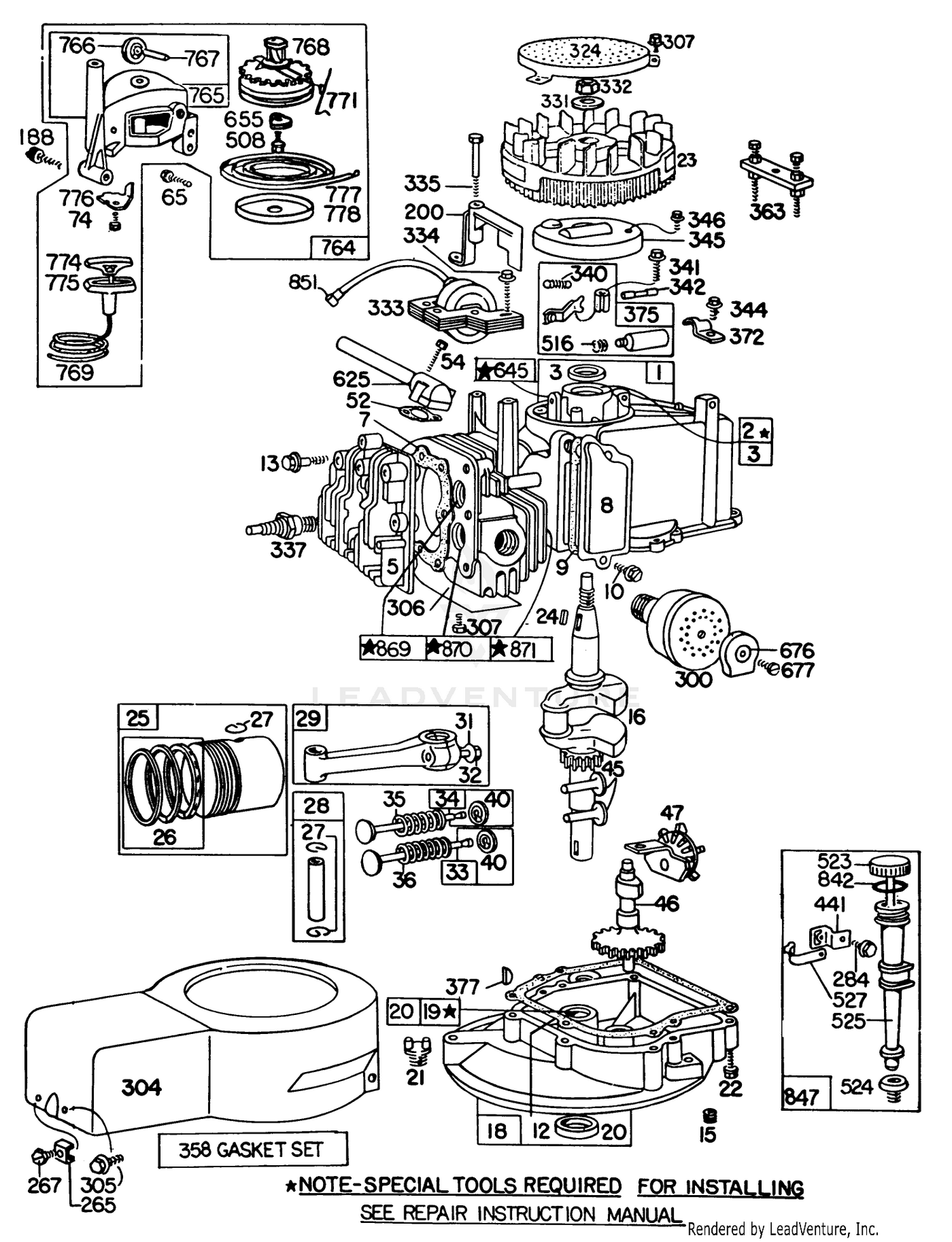 Engine Briggs  Stratton Model 92508-1033-01