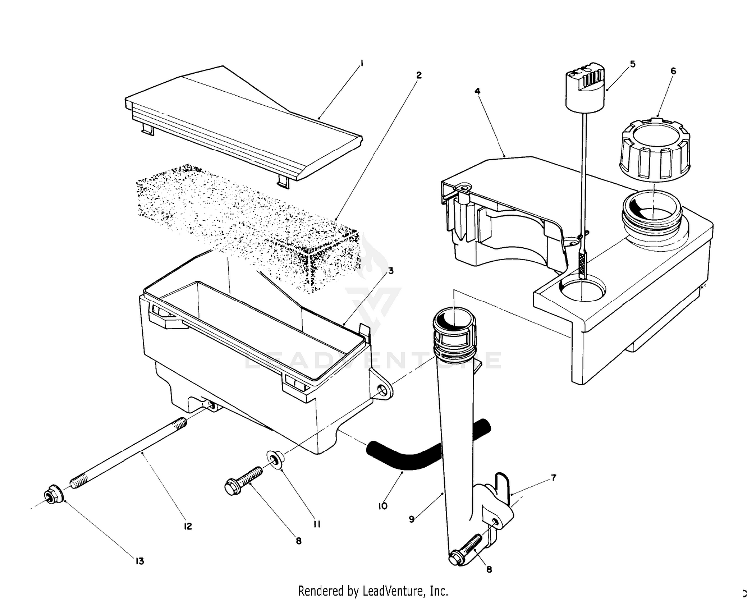 Air Cleaner  Fuel Tank Assembly (engine Model No. Vmk9-2)