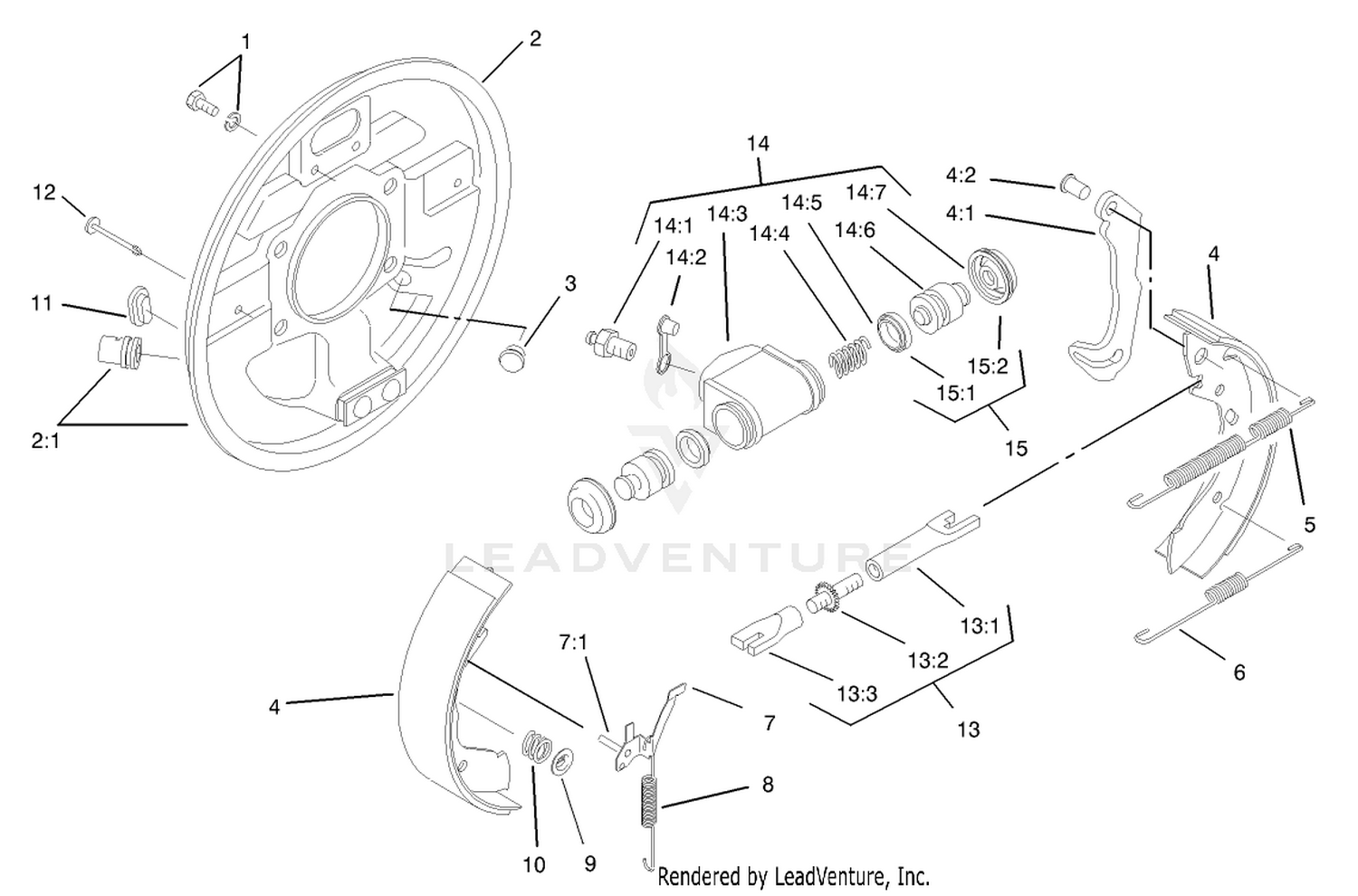 LH Rear Brake Assembly No. 93-7126
