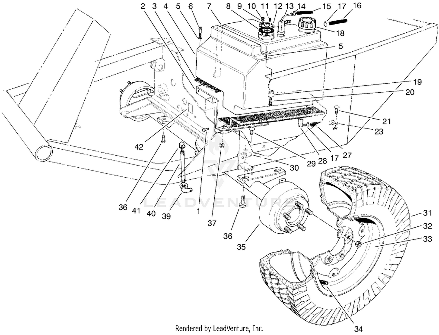 Front Axle  Fuel Tank Assembly