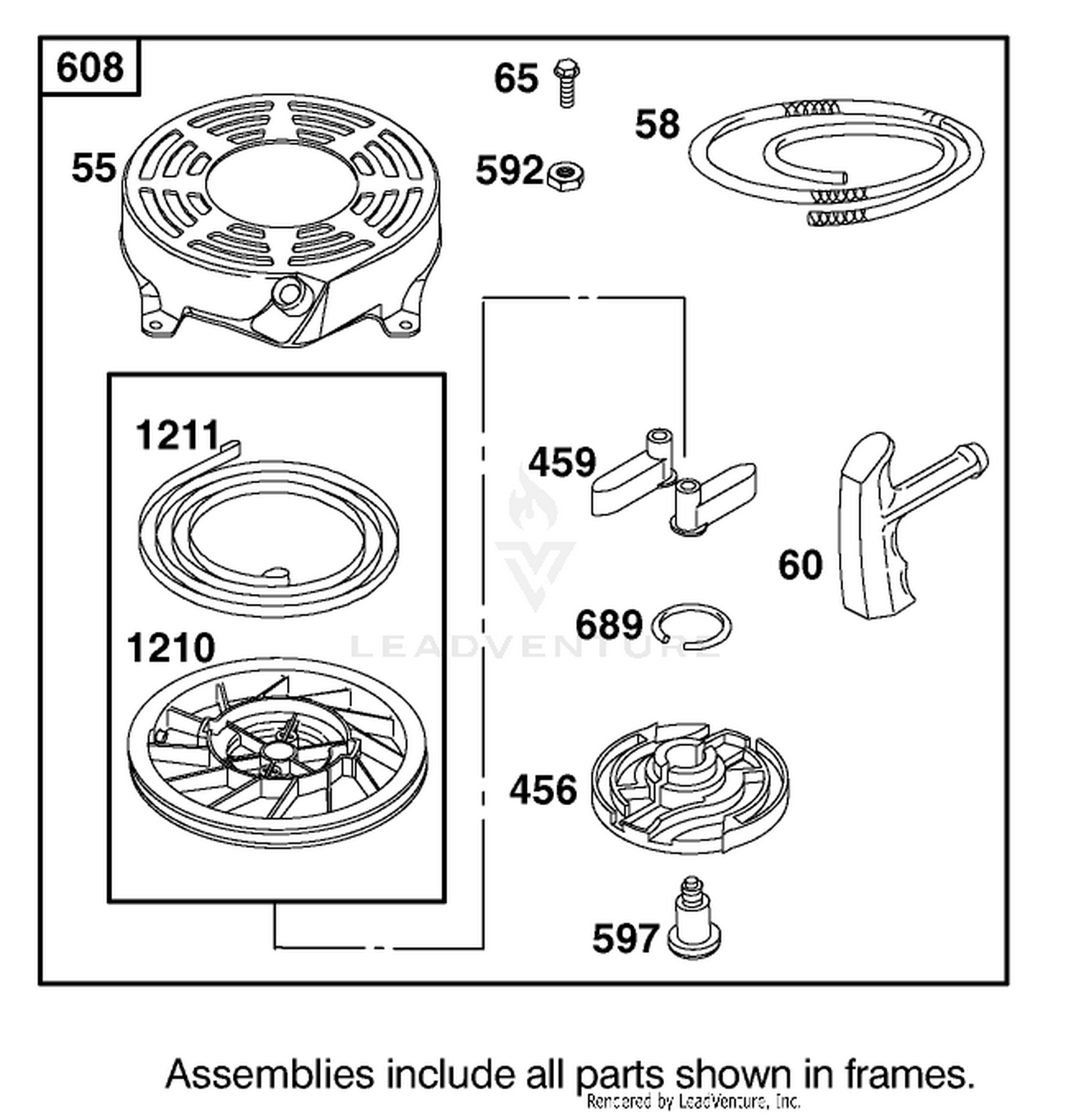 Starter Assembly Briggs and Stratton Model 12F802-1770-B1