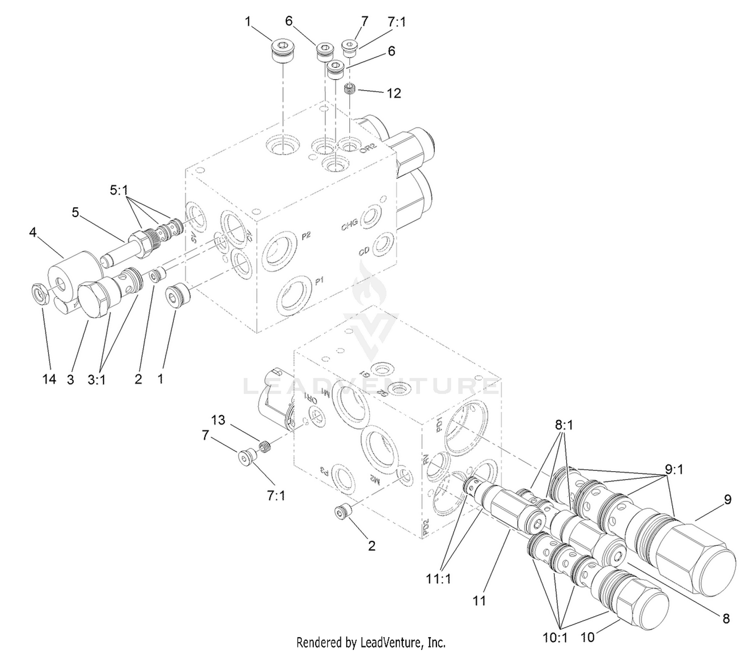 4 Wheel Drive Hydraulic Manifold Assembly No. 110-6063