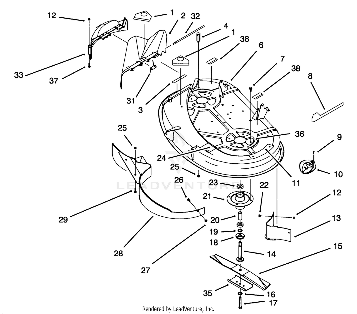 Housing  Spindle (38" Cutting Unit) (model No. 71191 Only)