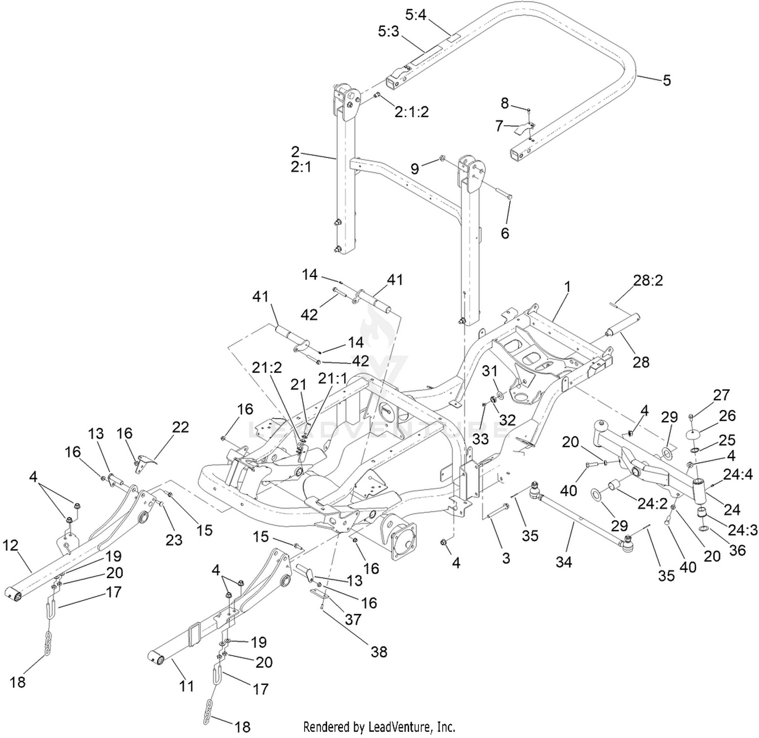 Frame and Roll-Over Protection System Assembly