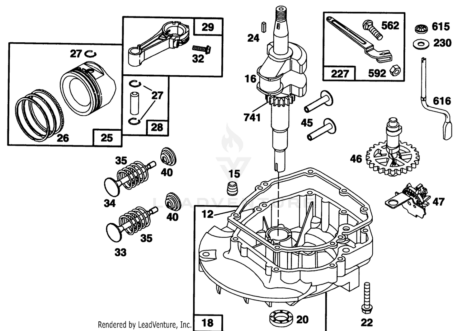 Engine Briggs  Stratton Model 122702-0182-01 2