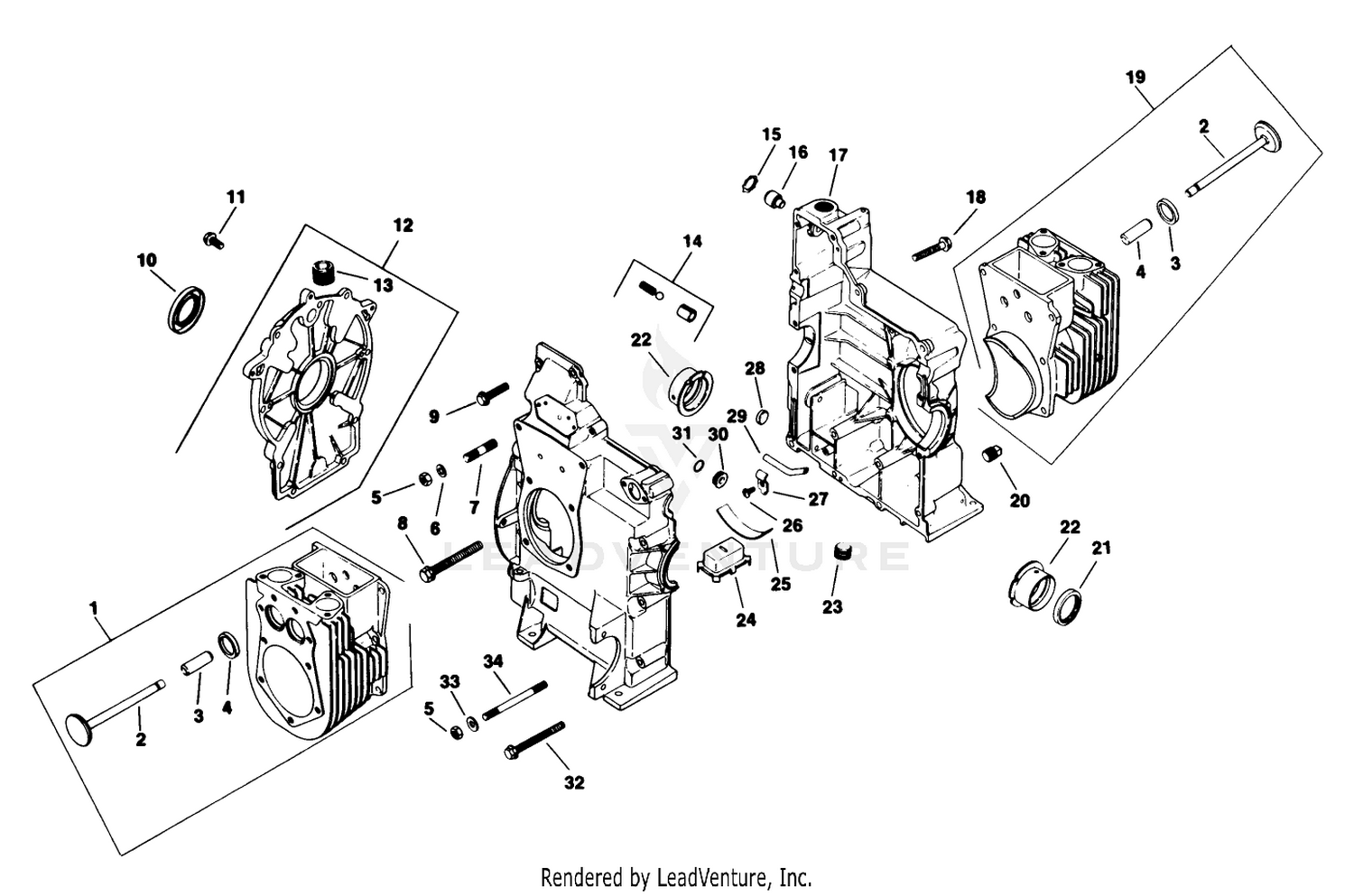 Crankcase Engine Kohler Model No. M18qs-24615 (continued)