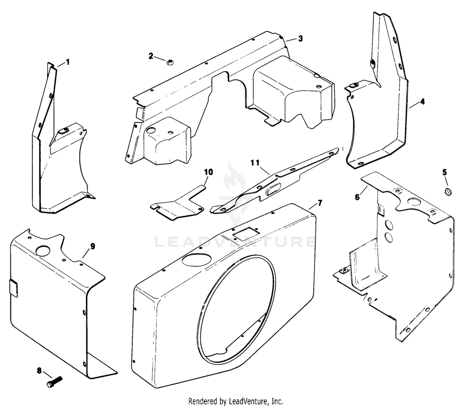 Baffles  Shroud Engine Model No Kt17qs Type No. 24324