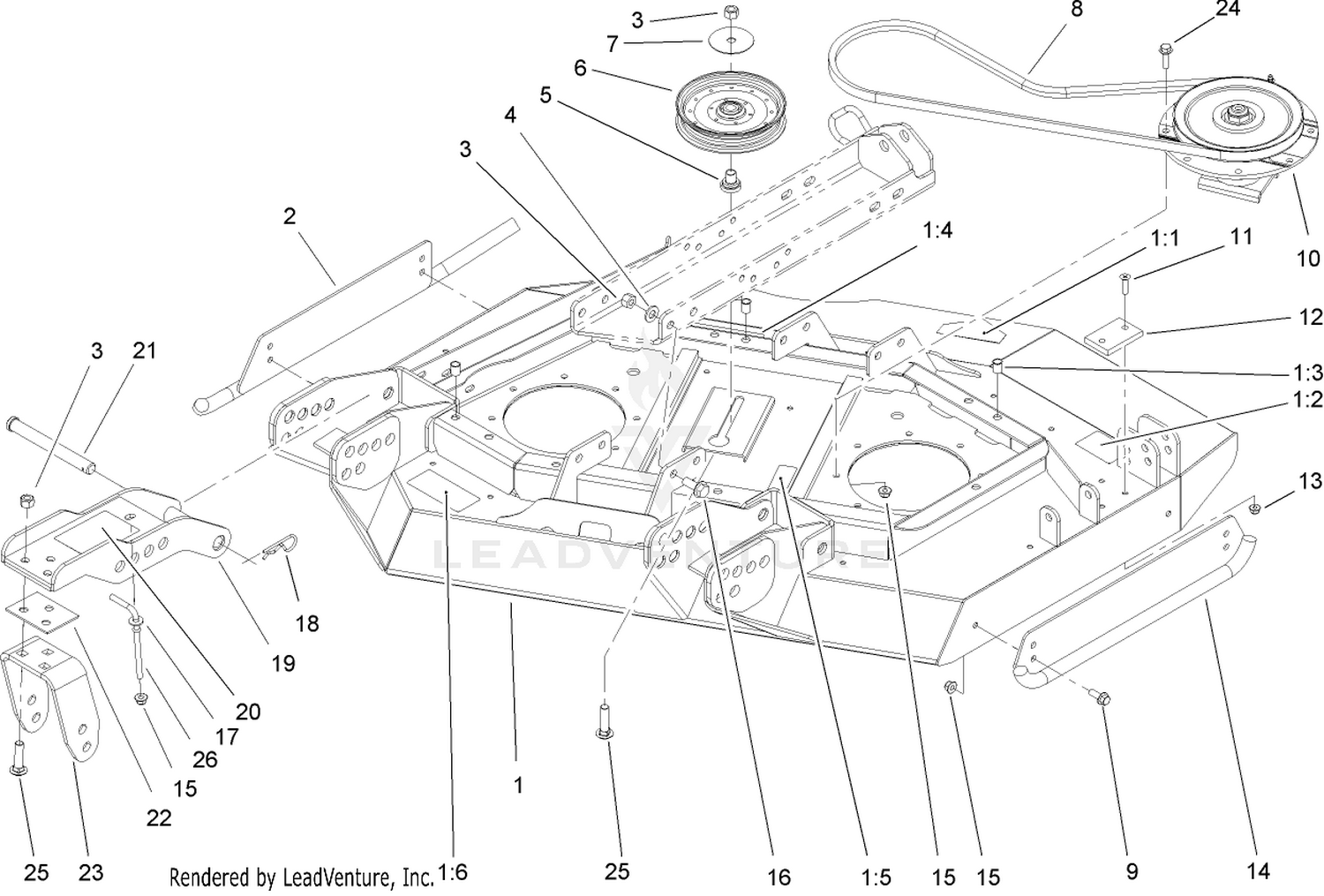 Right Hand Deck, Idler and Skid Assembly