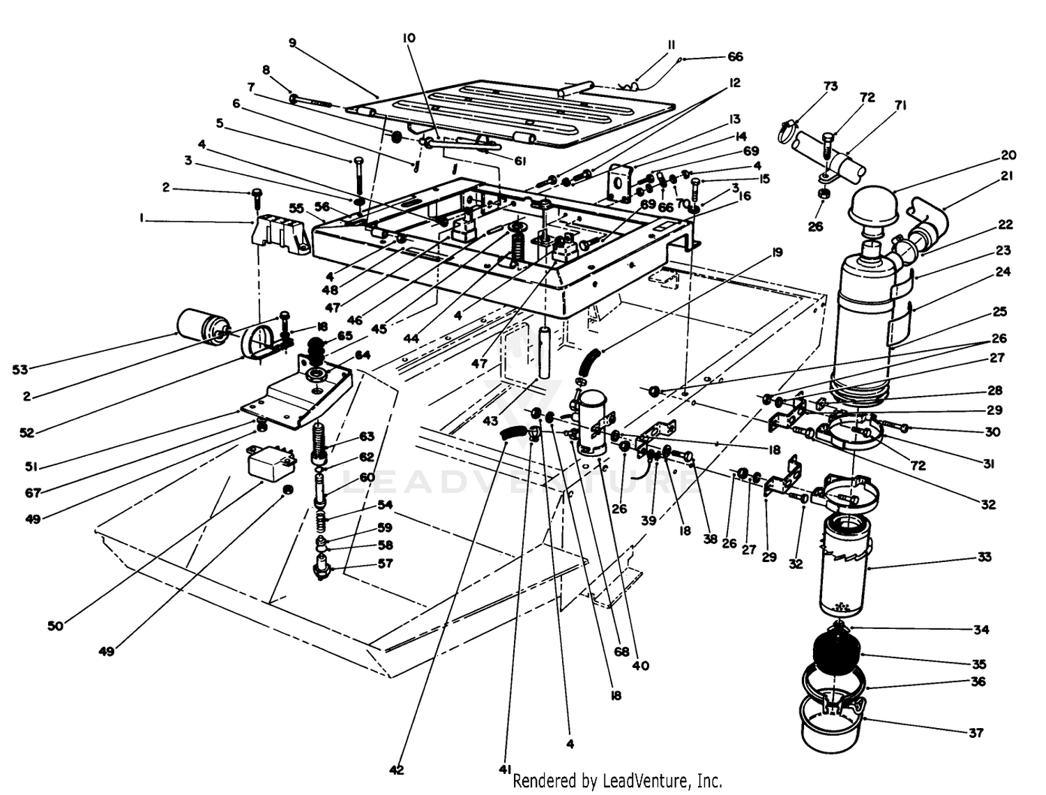 Seat Frame  Air Cleaner Assembly