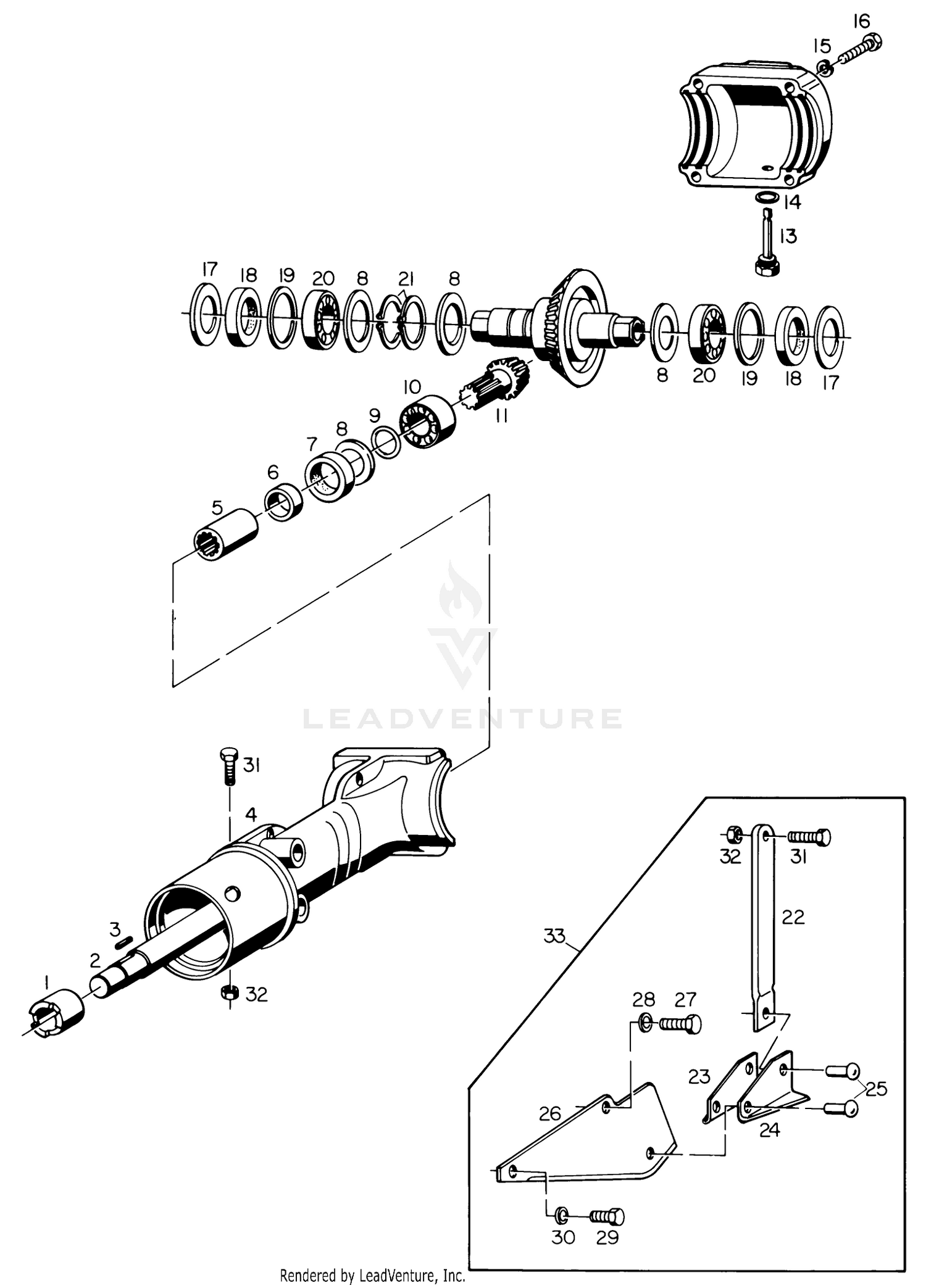 Parts List For Gear Case Assembly (fig.b)