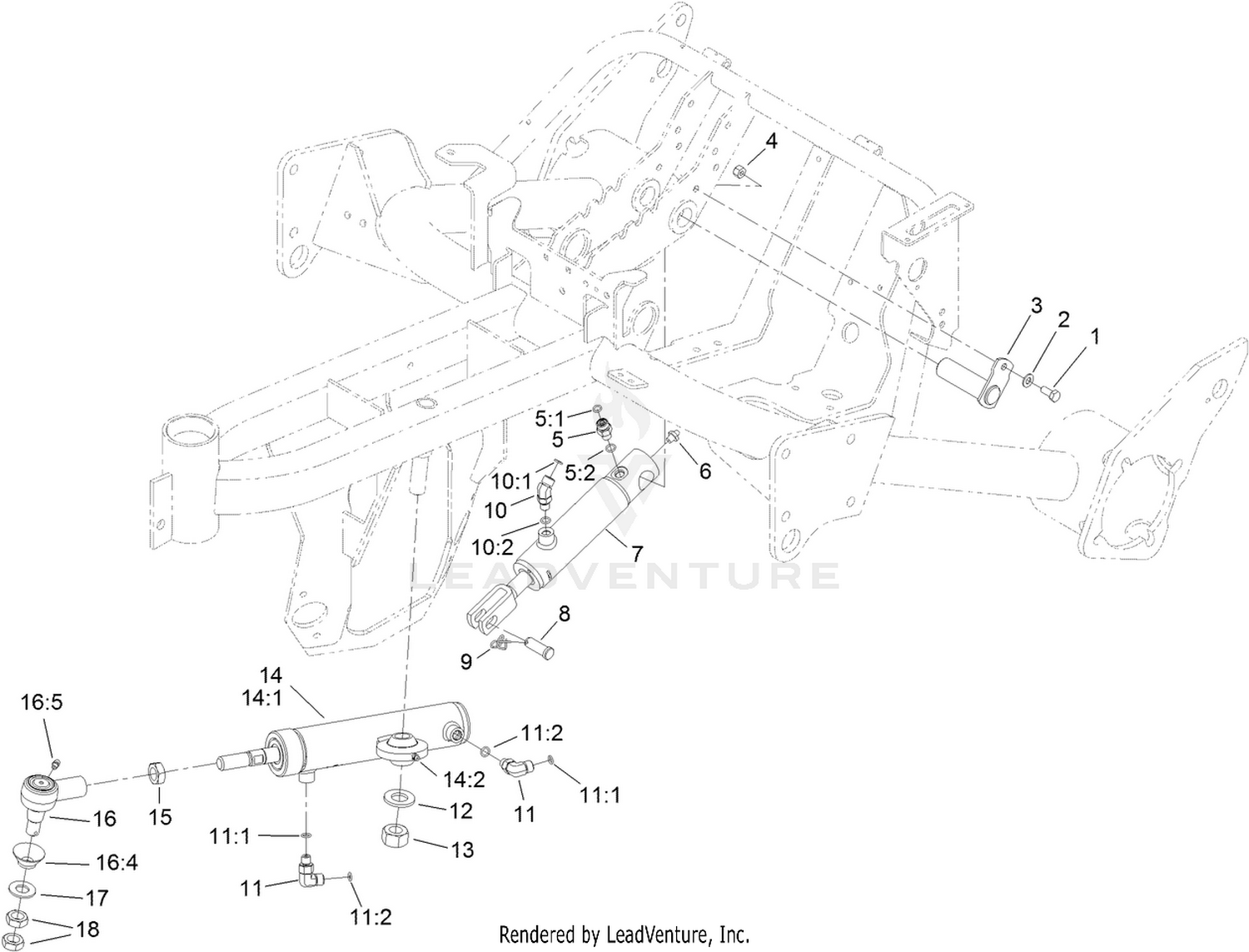 Steering Cylinder and Center Lift Cylinder Assembly