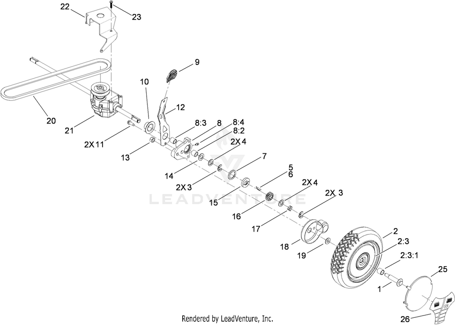 Rear Axle and Transmission Assembly