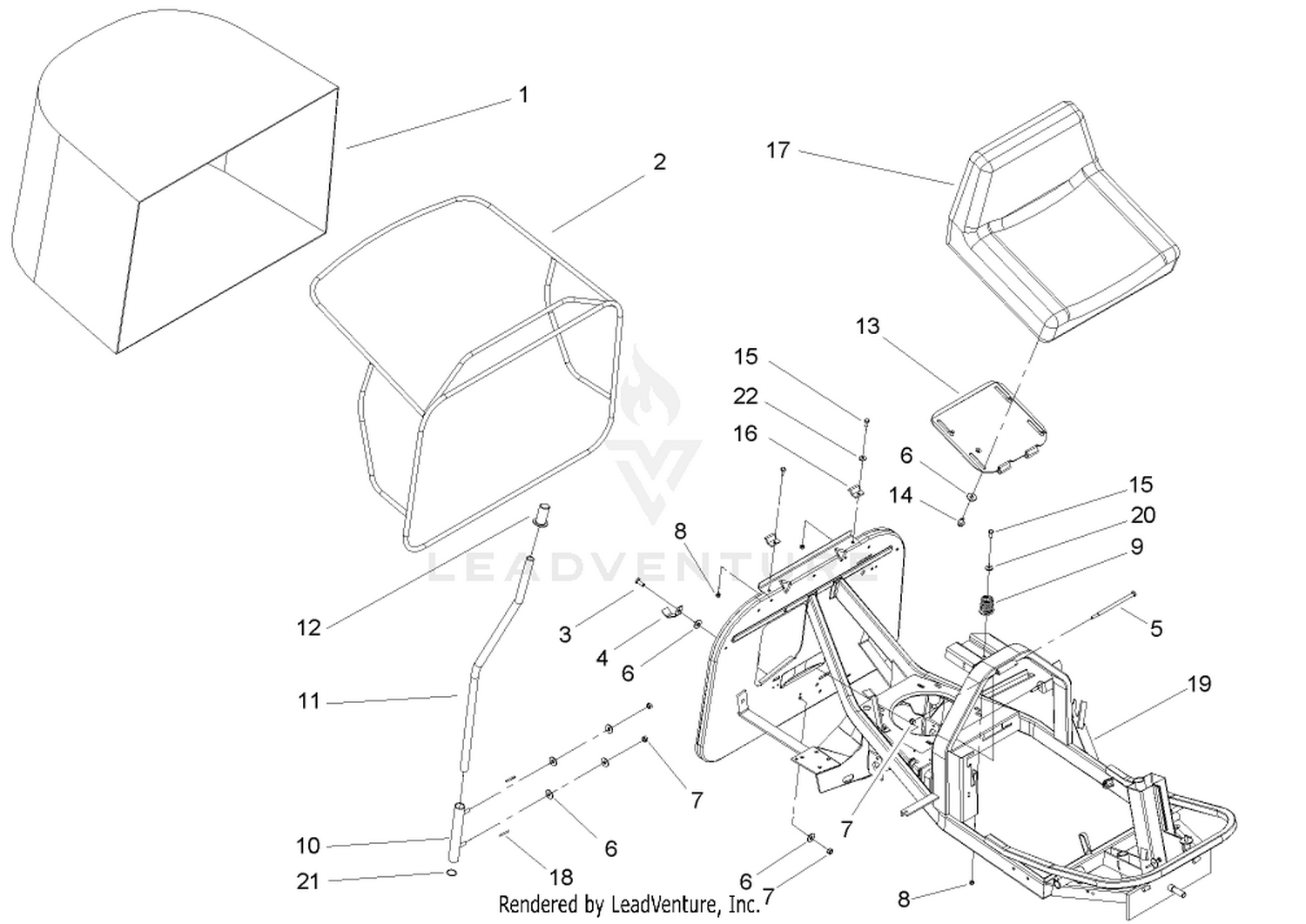 Seat and Rear Bag Assembly