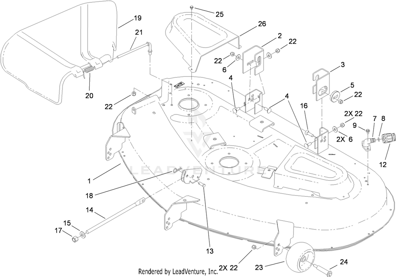 50 Inch Deck and Side Dicharge Assembly
