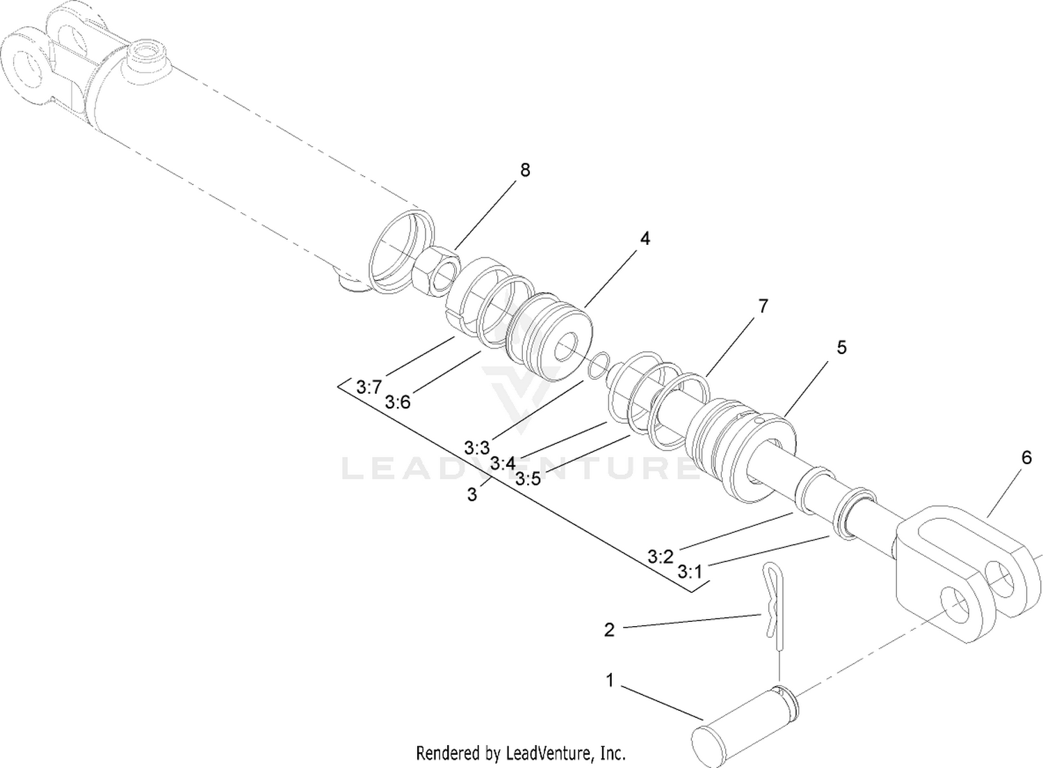 Hydraulic Cylinder Assembly No. 107-1180