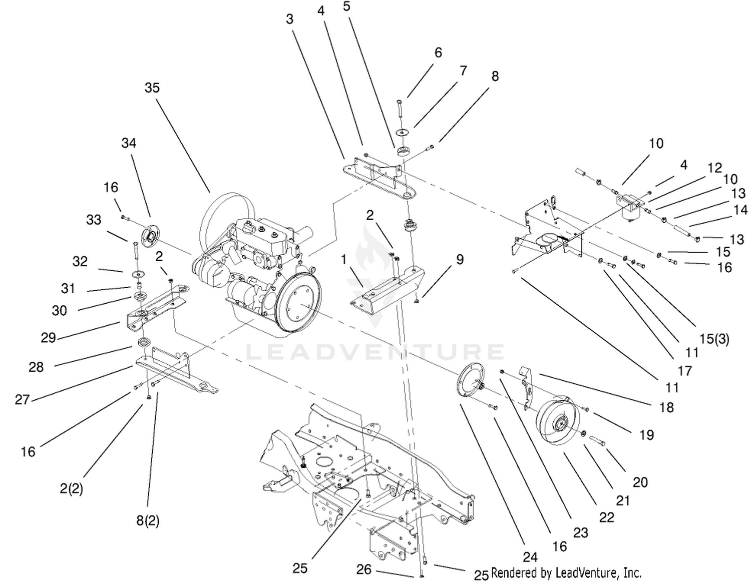 Liquid Cooled Diesel Engine Assembly