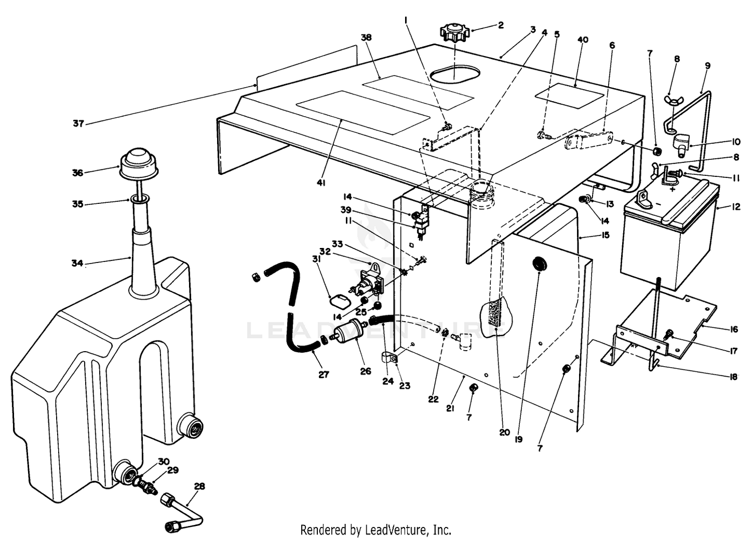Hood, Fuel Tank  Hydraulic Reservoir Assembly