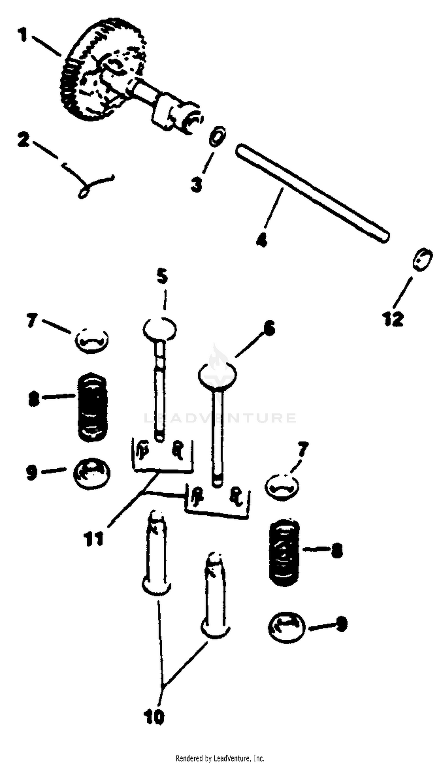 Camshaft  Valves-Engine Kohler Model No. M16qs Spec No. 711563
