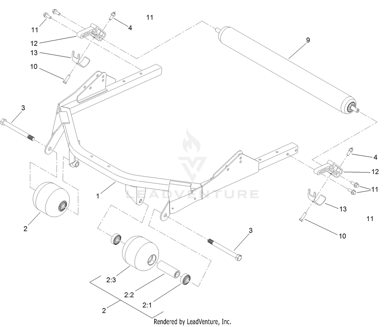 Roller and Carrier Frame Assembly