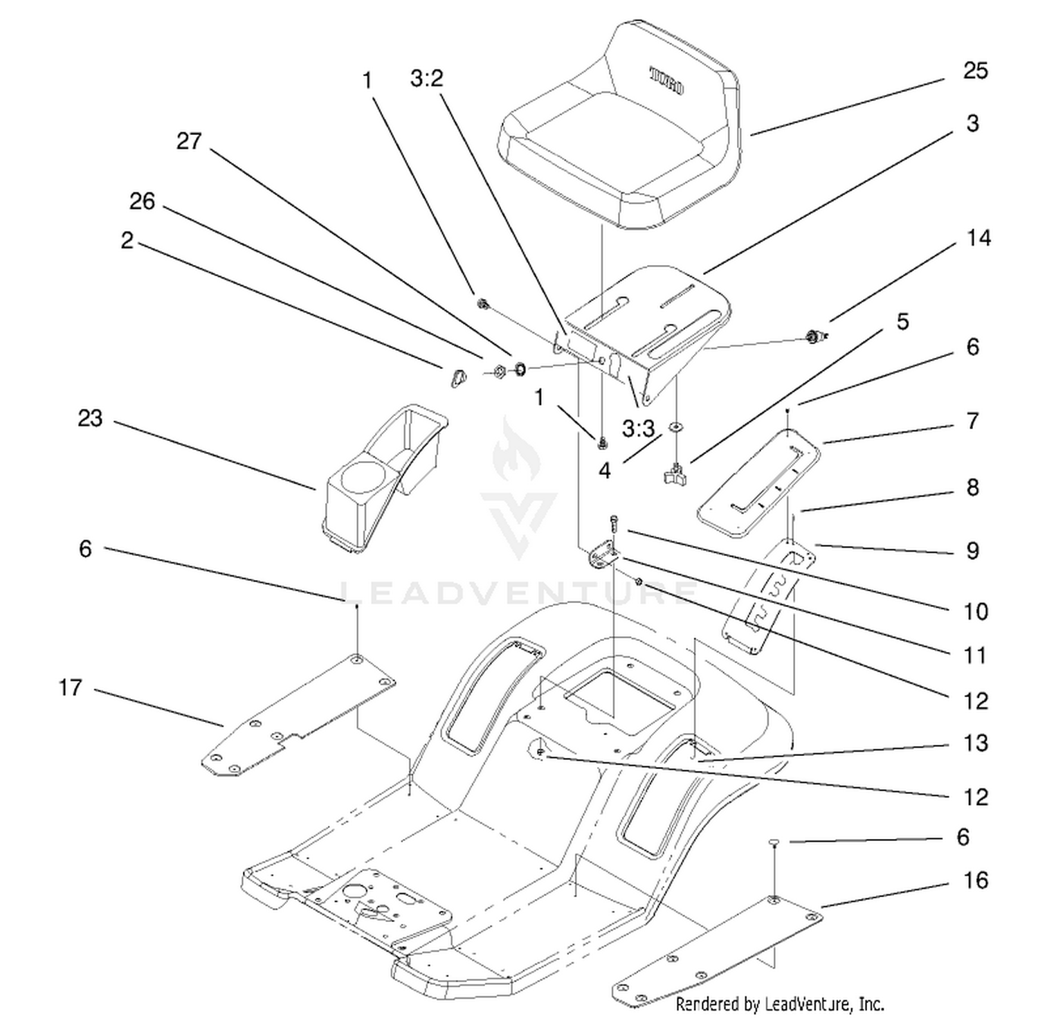 Rear Body  Seat Assembly