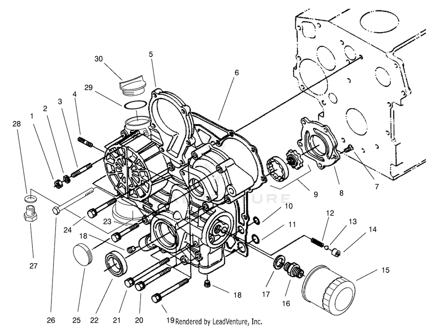 Gear Case and Oil Filter Assembly