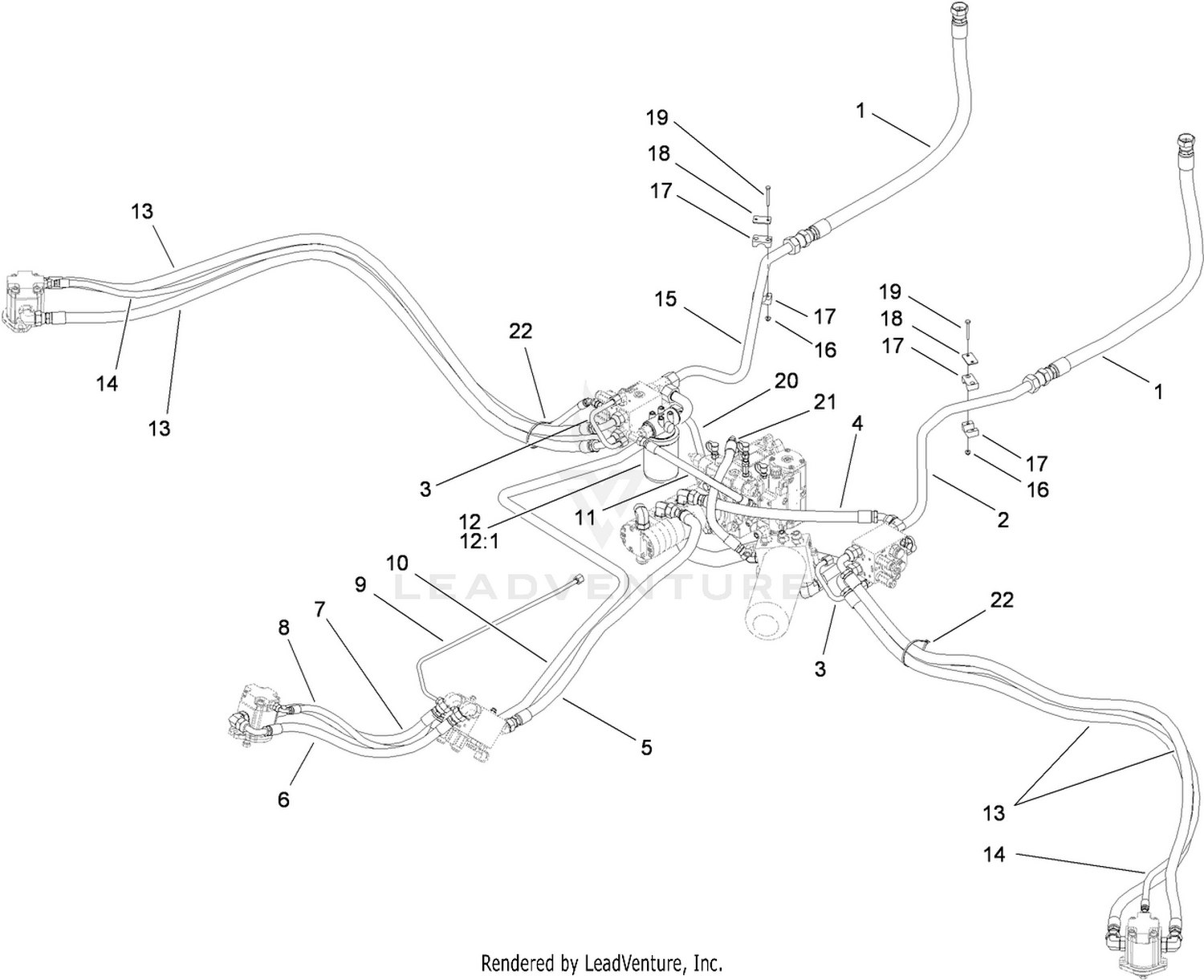 Power-Take-Off Hydraulic Plumbing Assembly