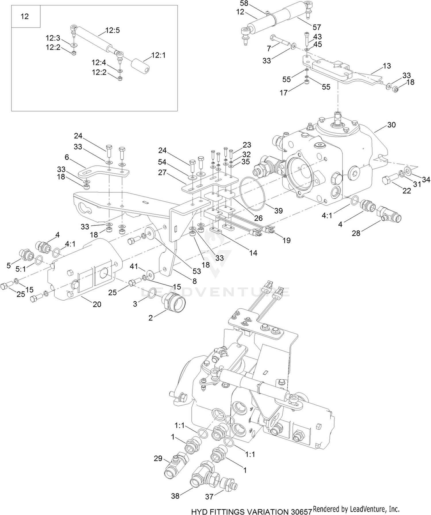 Transmission and Tandem Pump Assembly