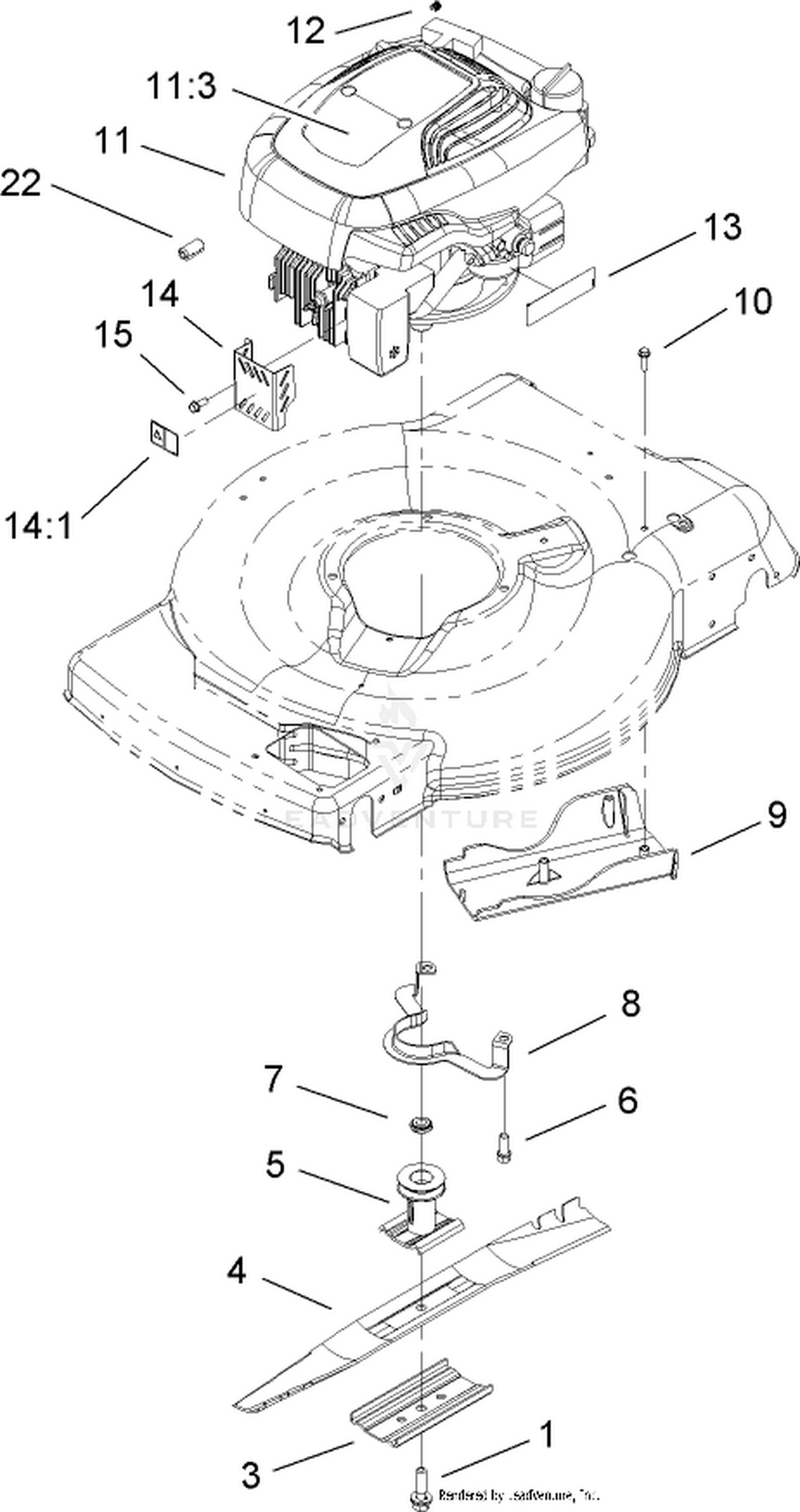 Engine and Blade Assembly