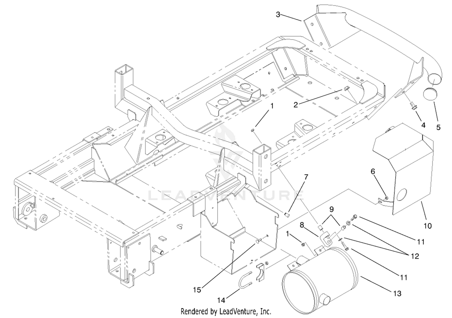 Muffler and Rear Bumper Assembly