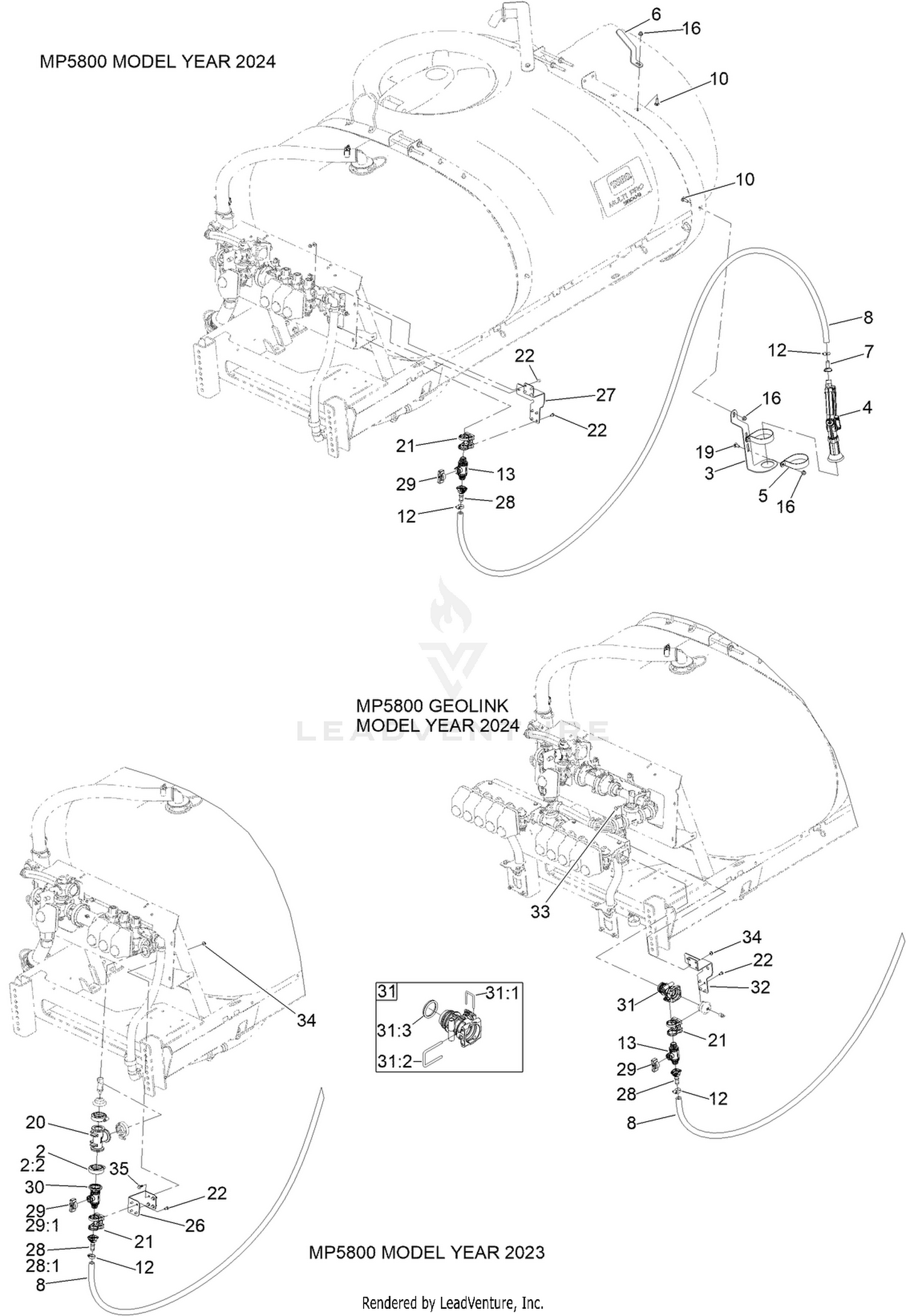 MP 5800 Hand Spray Wand Kit Assembly