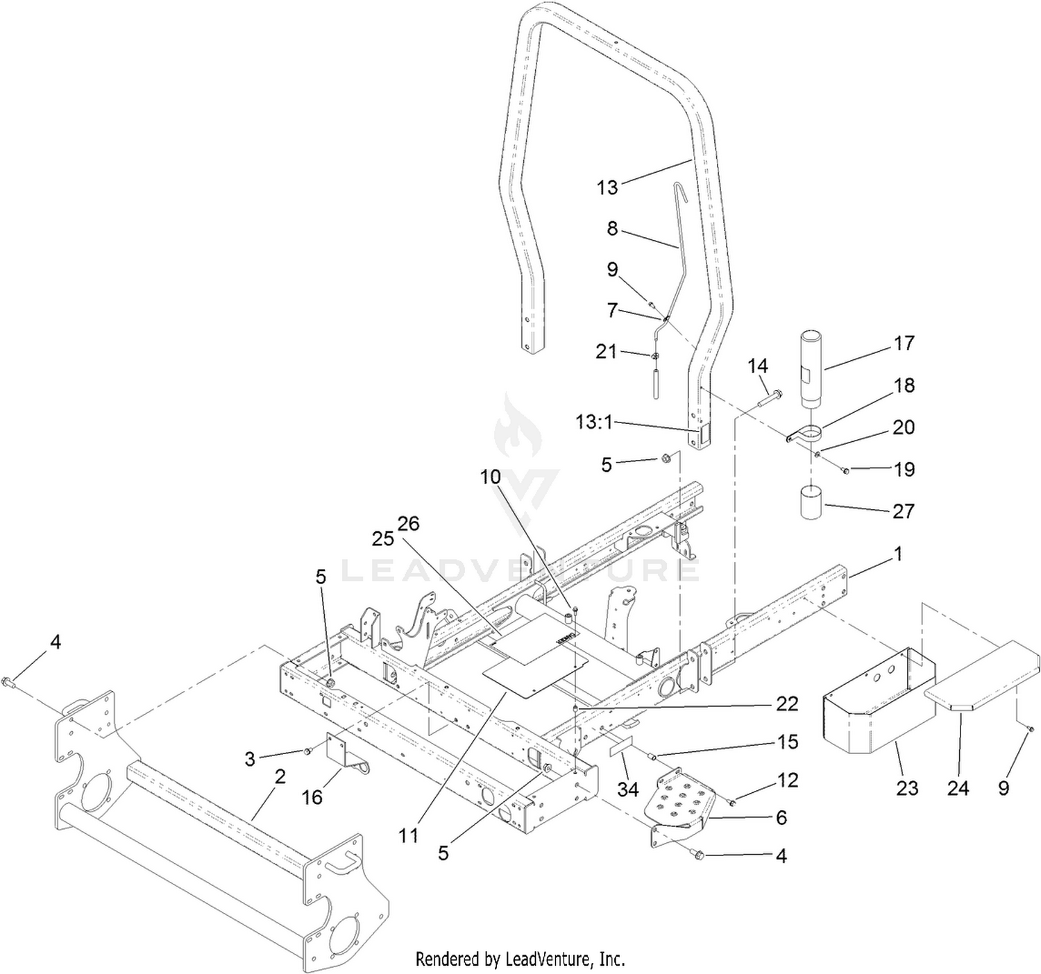 Frame and Roll-Over Protection System Assembly