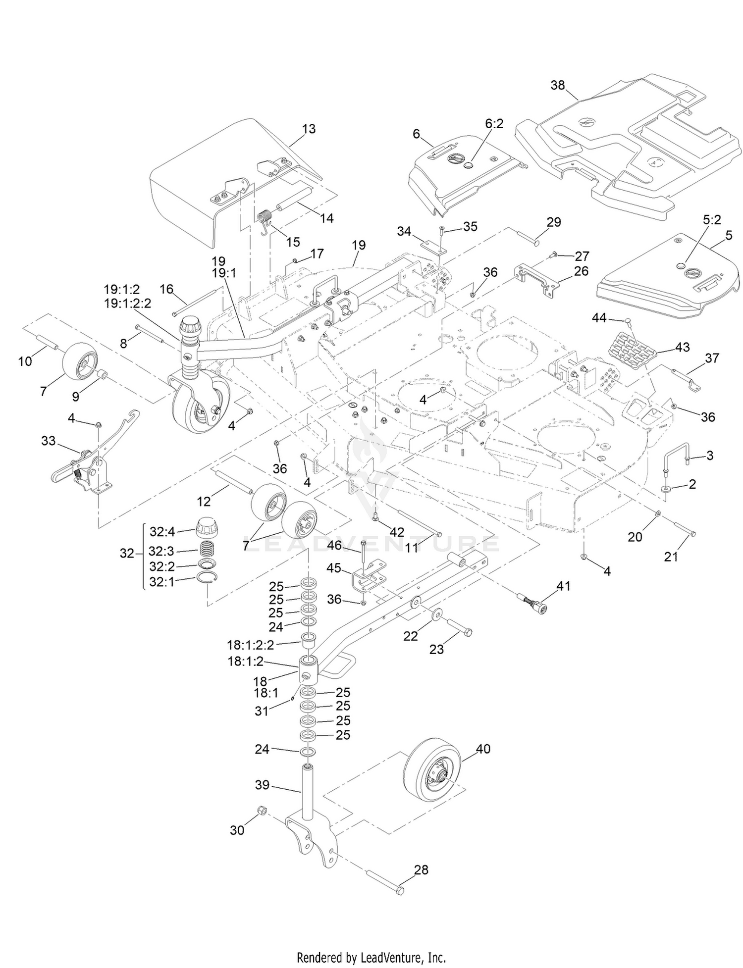 Belt Cover, Arm Caster and Wheel Assembly