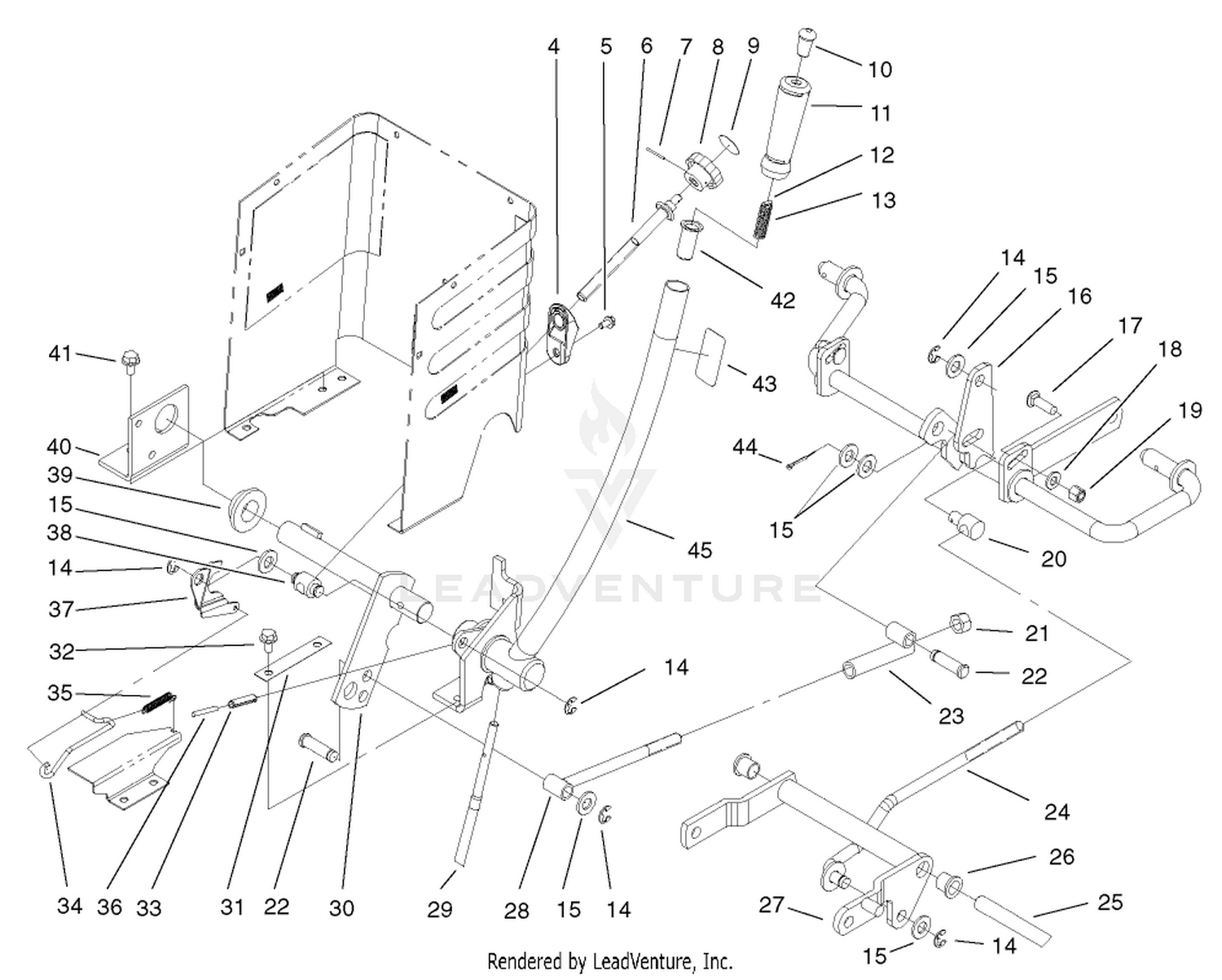 Lift Lever Arm And Height-Of-Cut Assembly