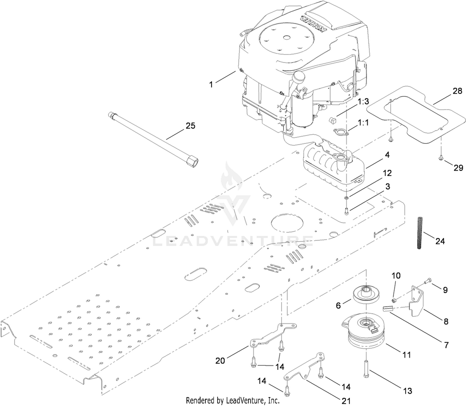 Engine and Clutch Assembly