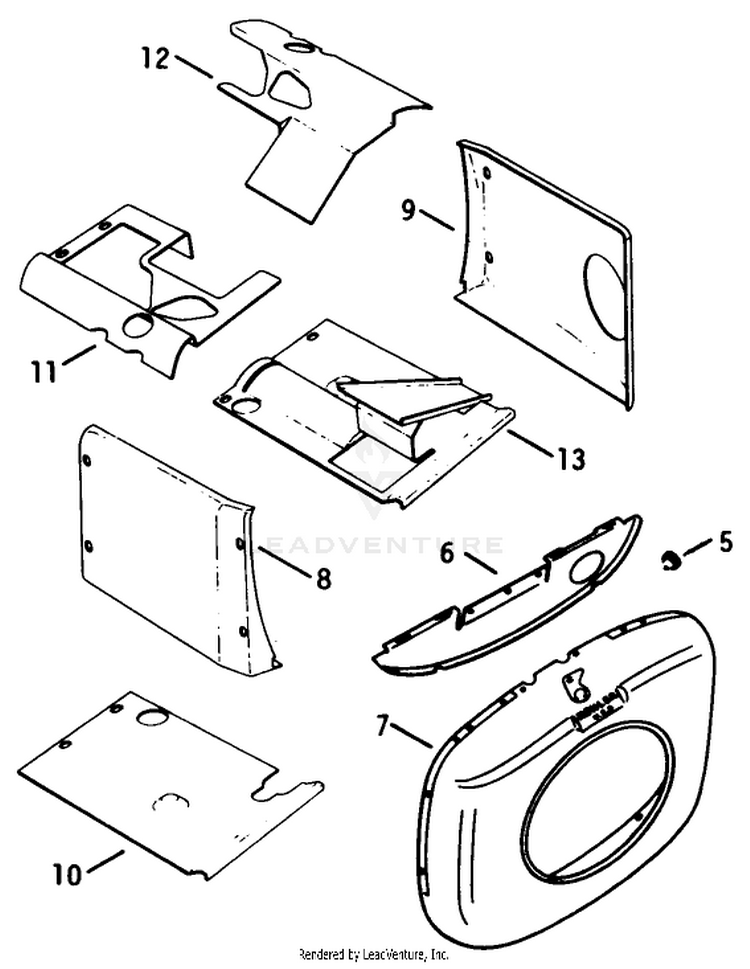 Engine Kohler Model No. K582qs Type No. Ps-36315 Baffles  Shroud-Group 2